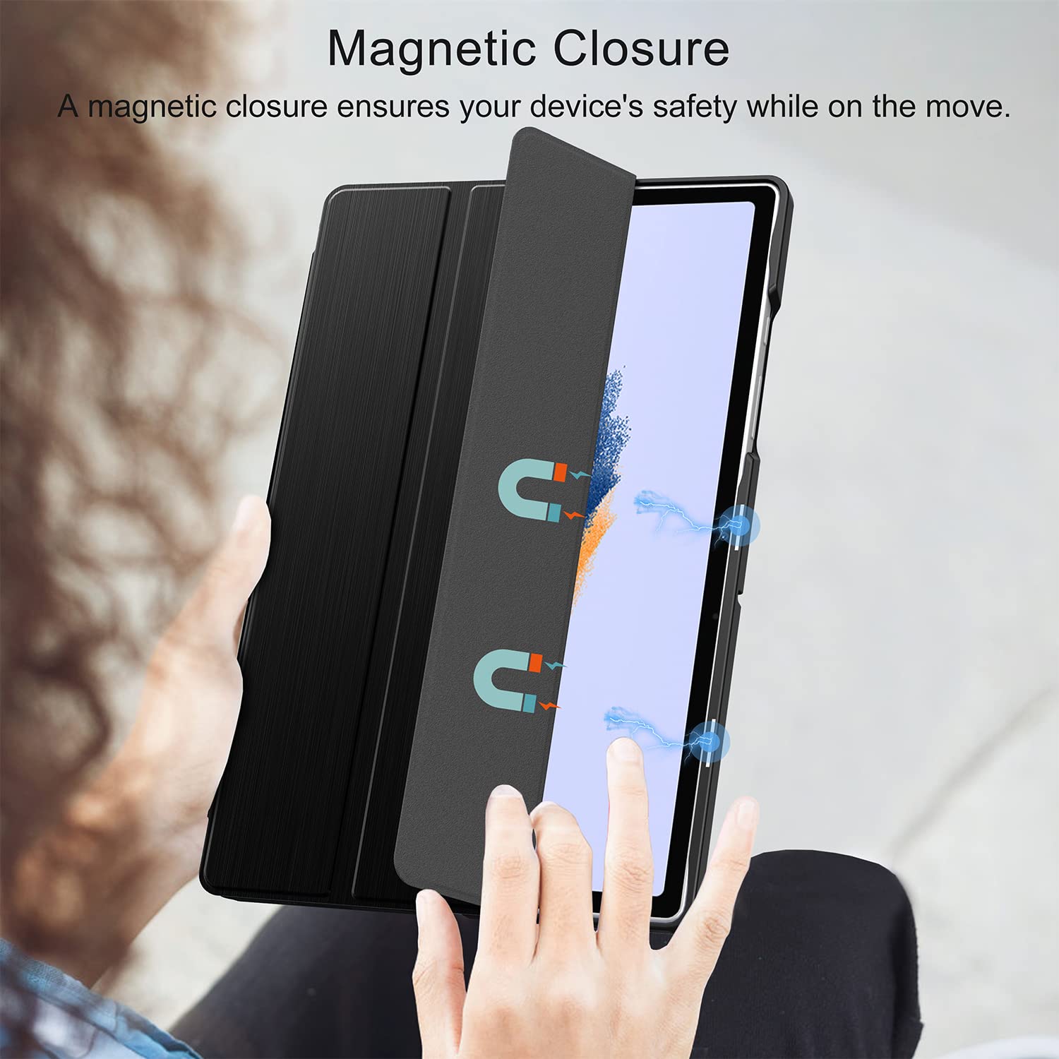 Soke Case For Samsung Galaxy Tab A8 10.5 Inch 2022 Model (Sm X200/X205/X207), Slim Trifold Stand & Lightweight Protective Hard P