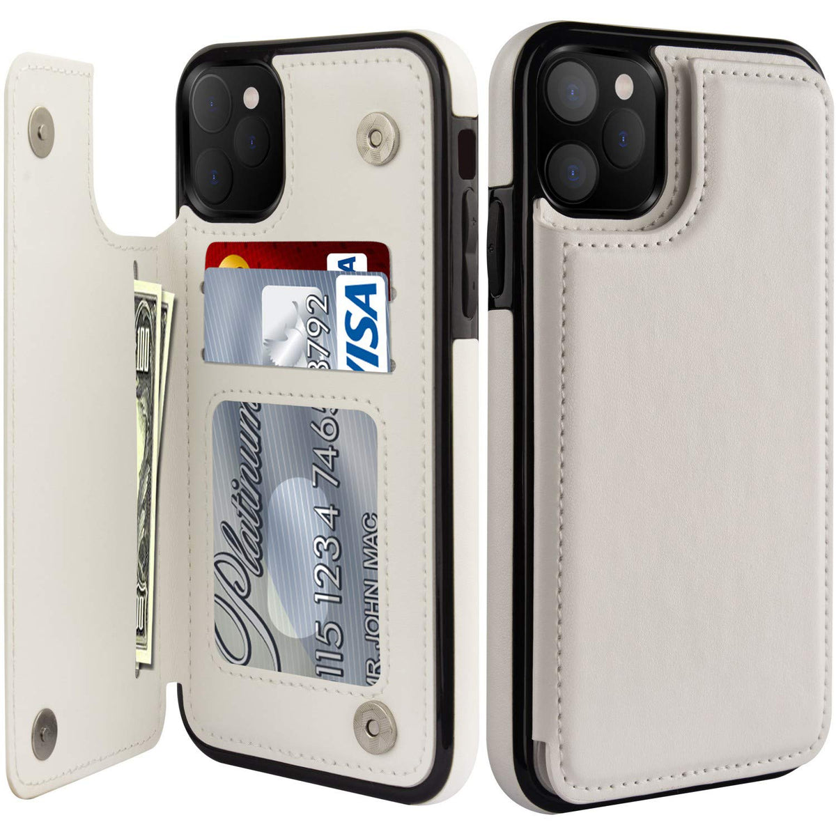 Leto Iphone 14 Pro Case,Luxury Flip Folio Leather Wallet Case Cover With Card Slots And Kickstand For Girls Women,Slim-Fit Rfid 