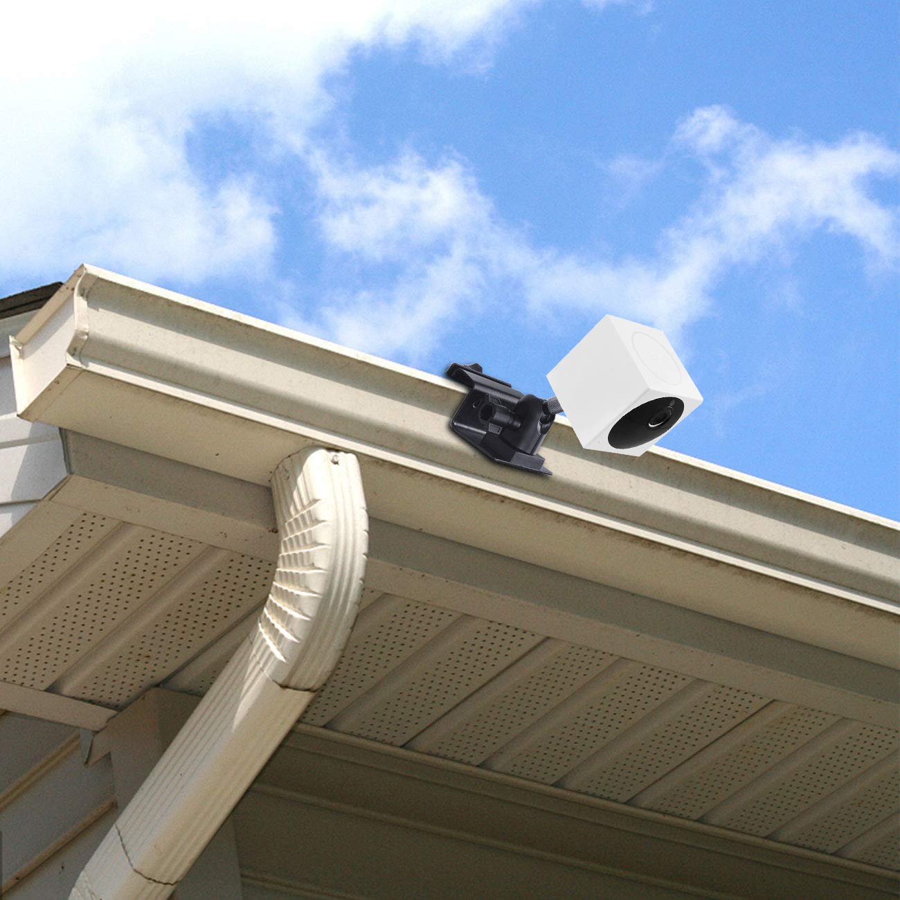 Weatherproof Gutter Mount For Wyze Cam Outdoor,Holaca Wall Outdoor Mount Bracket Compatible With Wyze Camera (1 Pack, Black)