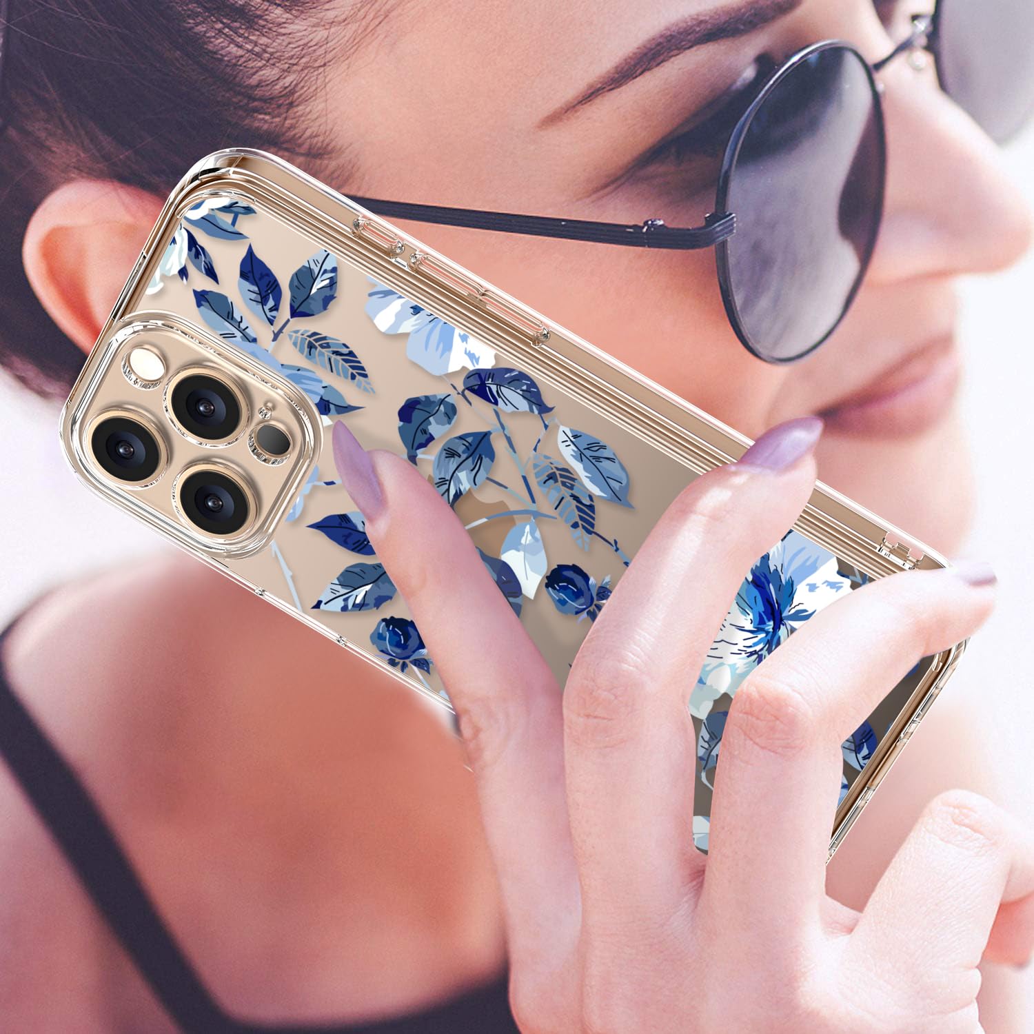 Luhouri For Iphone 16 Pro Case With Screen Protector   Crystal Clear Cover  Fashionable Pattern Design  Wireless Charging  Slim