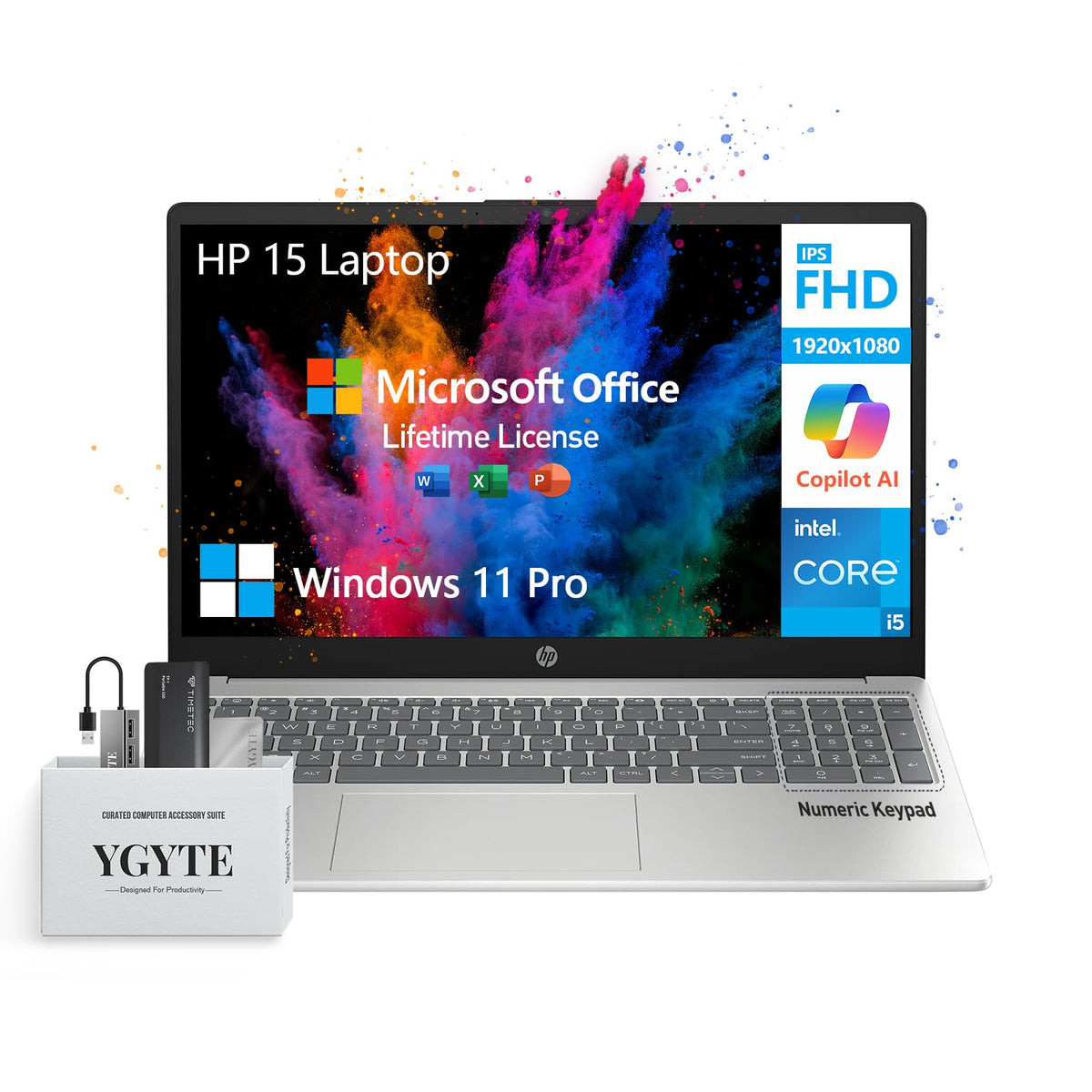 2025 Hp 15.6 Laptop Computer,Intel 10-Core I5 Laptop Lifetime Office,College Students Business Laptop 15 Inch Fhd,32Gb Ram 1.5Tb