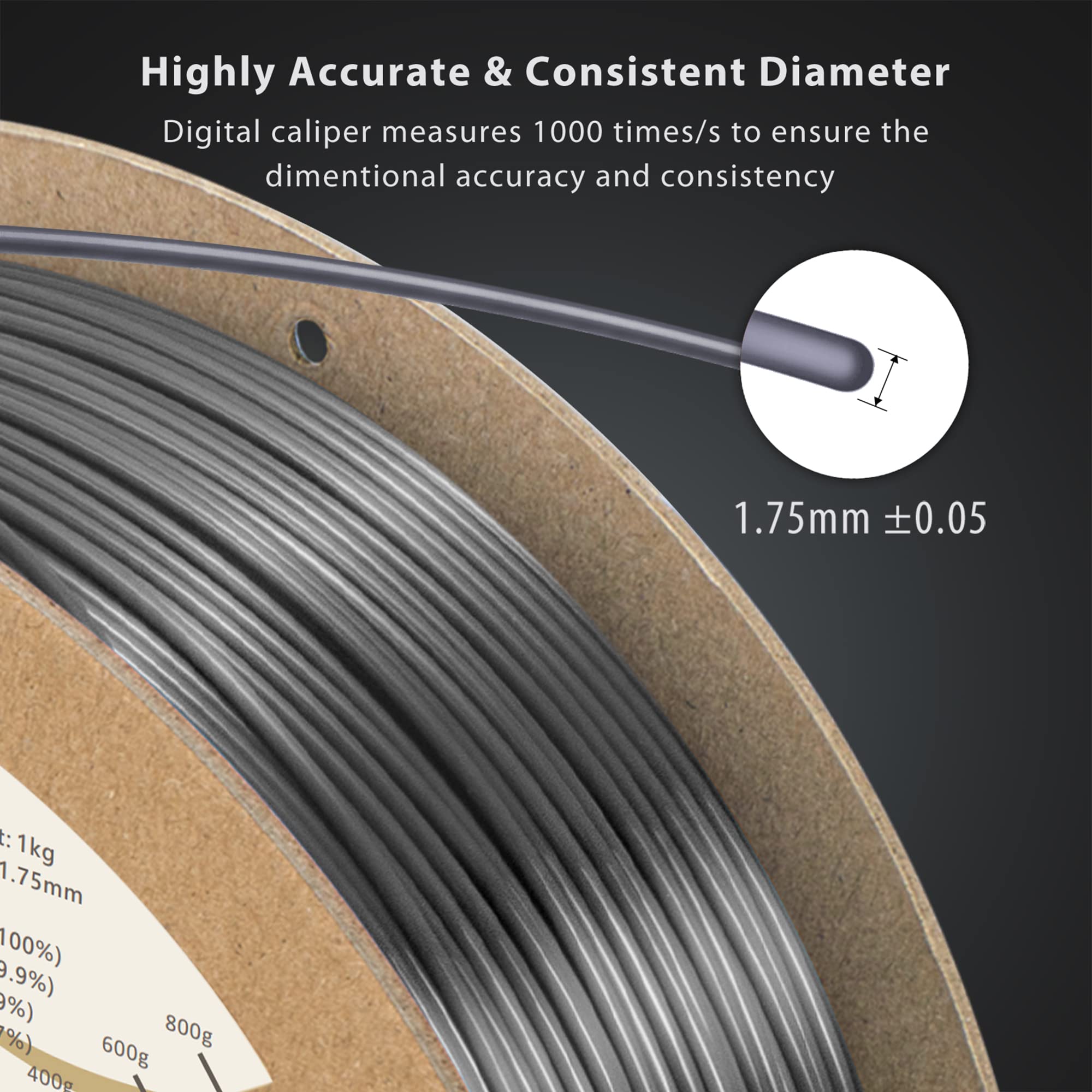Duramic 3D Shiny Silk Pla Filament 1.75Mm Shiny Metallic Pla Filament Dimensional Accuracy +/- 0.05 Mm Silver