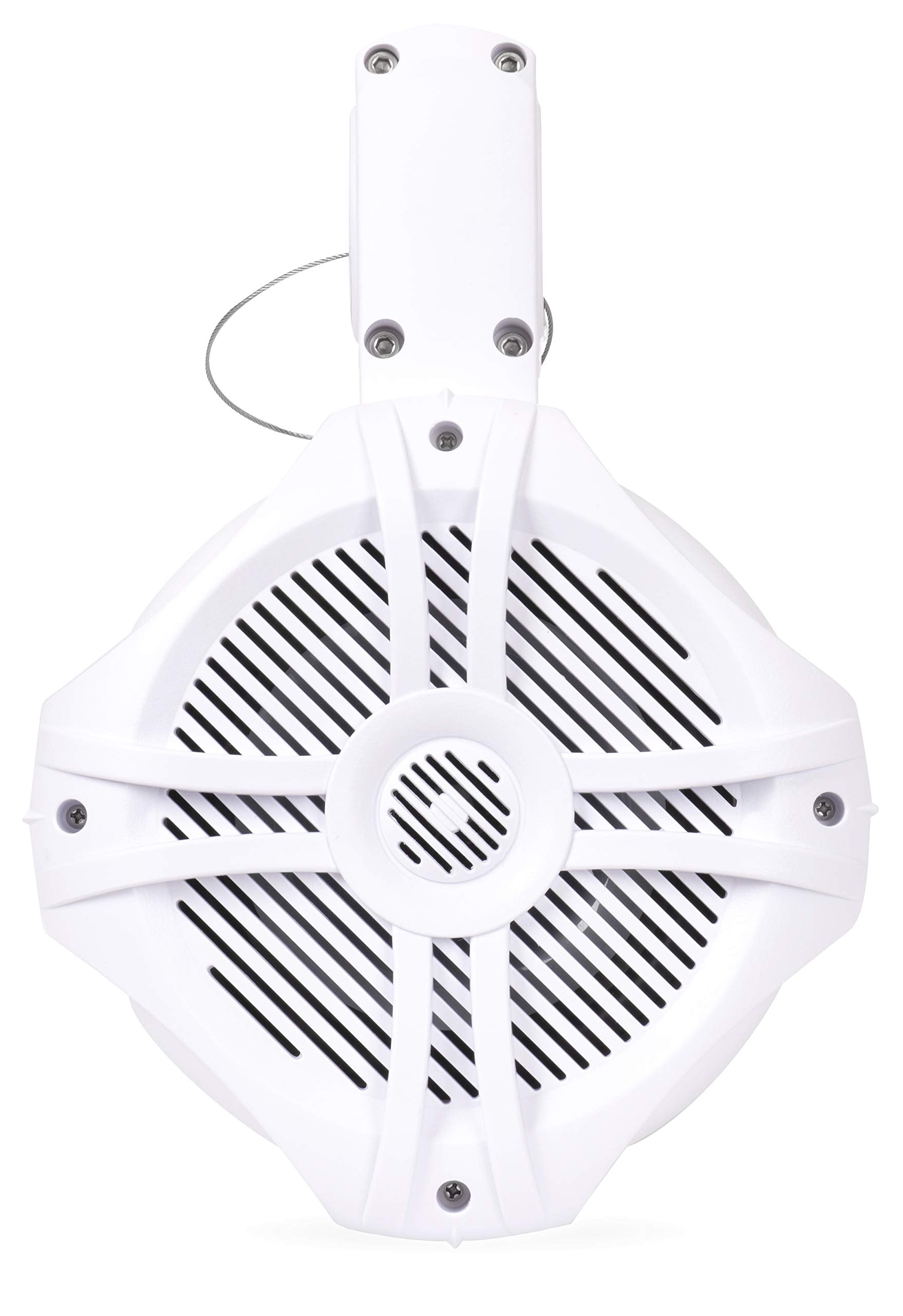 Belva Bwt6Led 500W Peak (250W Rms) 6.5' White Marine Tower Speakers With Multi Color Led Lighting And Remote For Boats/Atv/Utv/Motorcycles/Sxs/Golf Cart