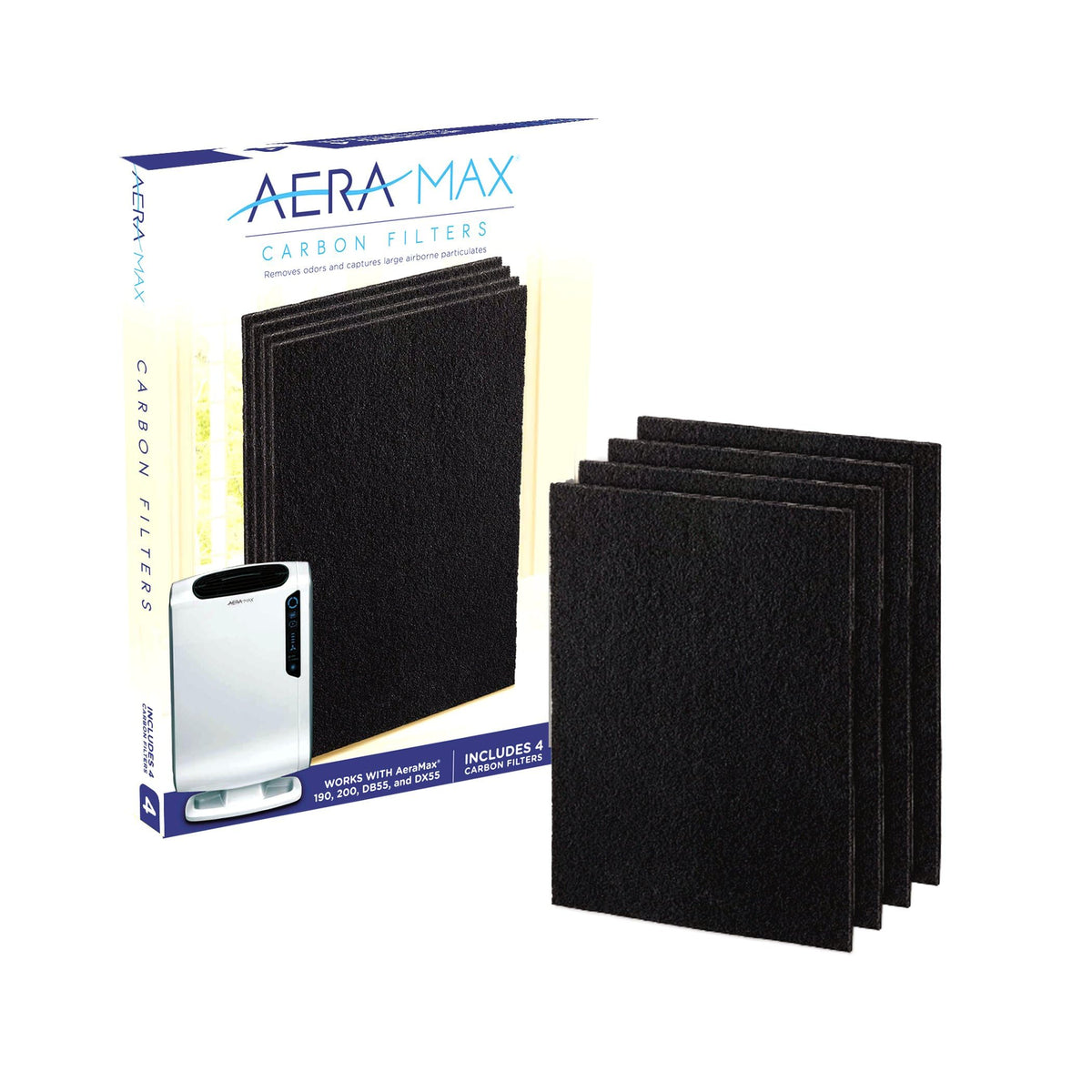 Fellowes Aeramax 200 Air Purifier Authentic Carbon Replacement Filters   4 Pack (9324101)