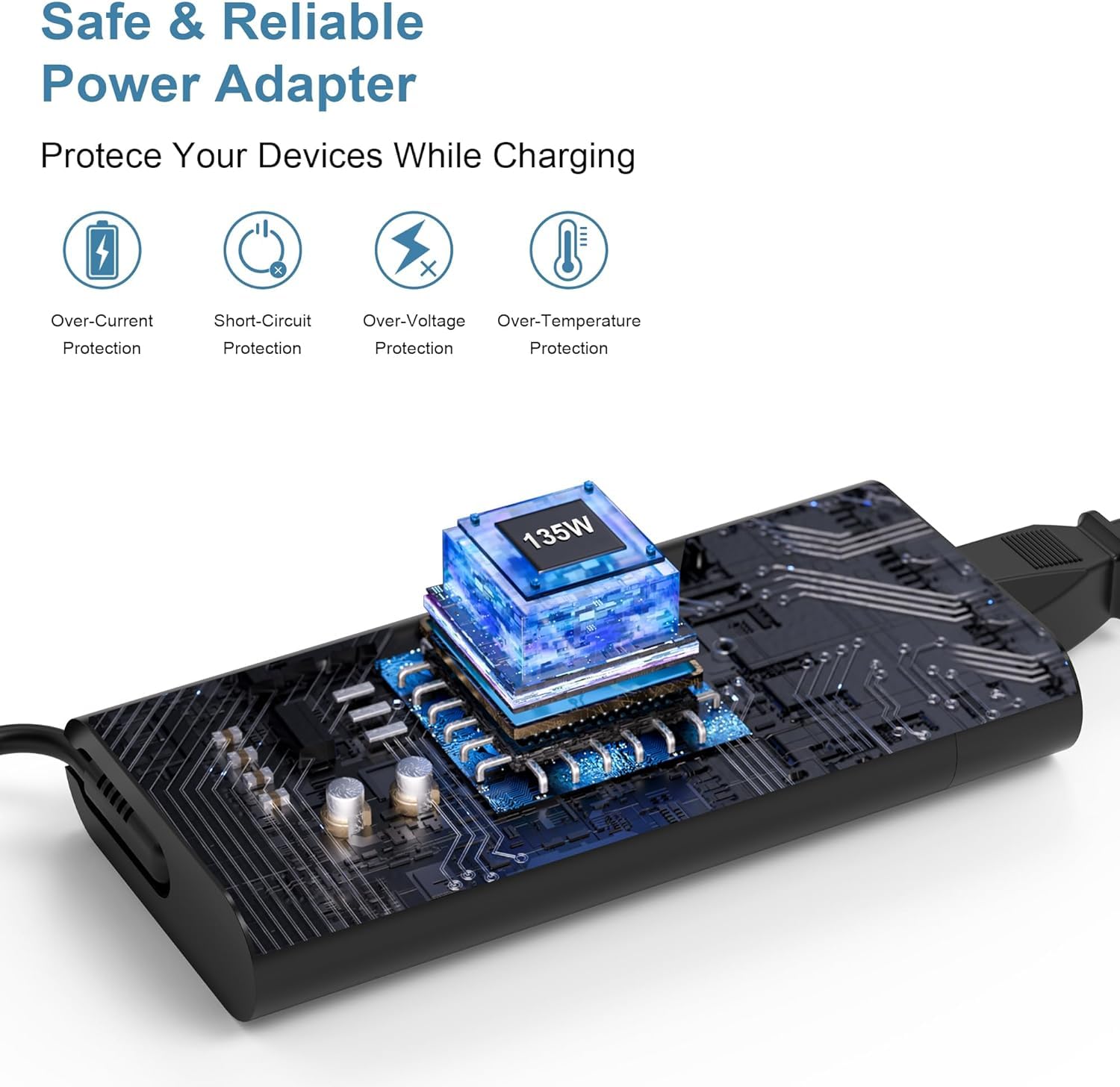 Replacement 135W 19.5V 6.9A Hp Laptop Charger Ac Adapter Compatible With Hp Spectre X360, Omen Pavilion Gaming 15 17 Ec0013Dx 15