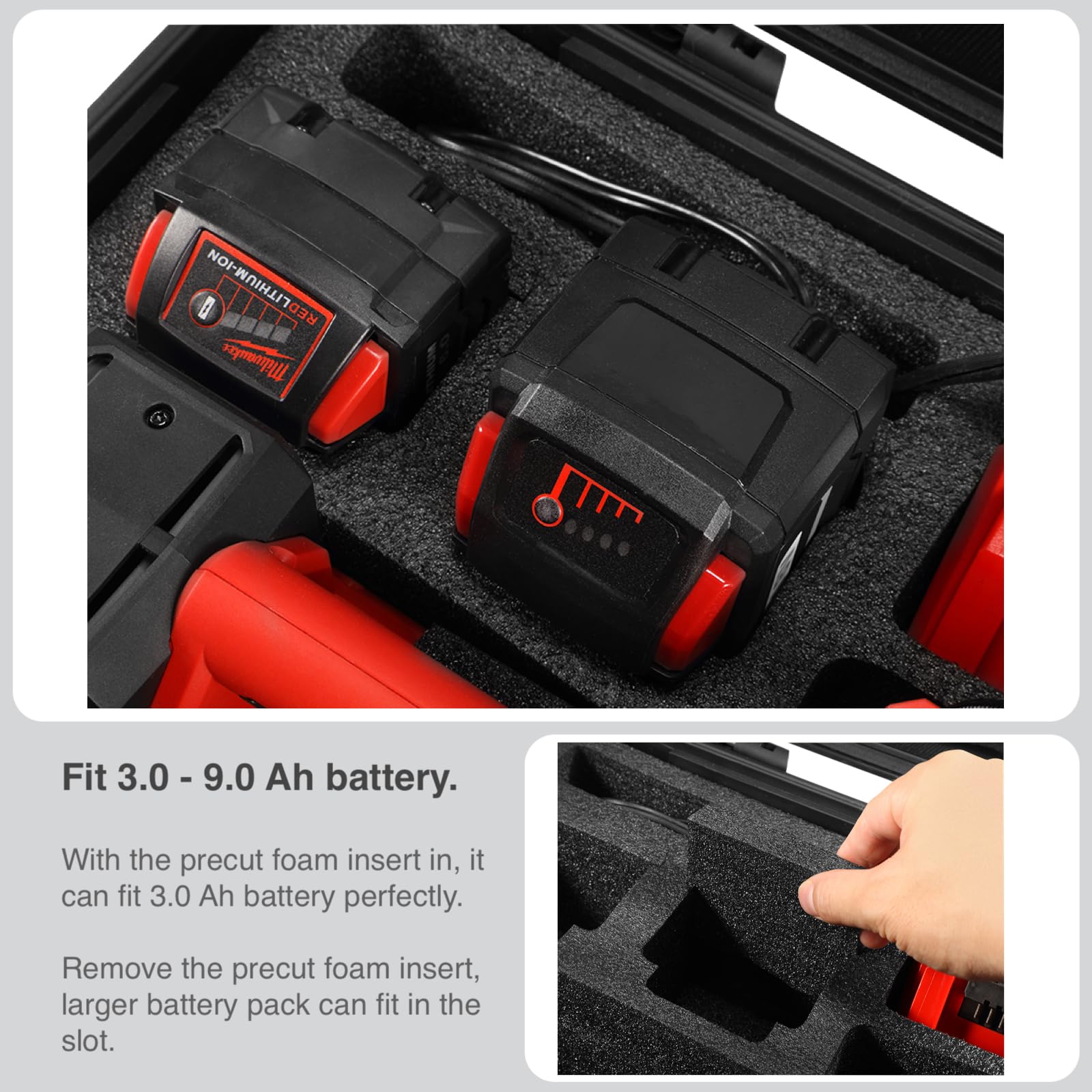 Zenacce Waterproof Hard Case Compatible With Milwaukee M18 Inflator 2848 20, Air Compressor Carrying Case For Milwaukee Tools, C