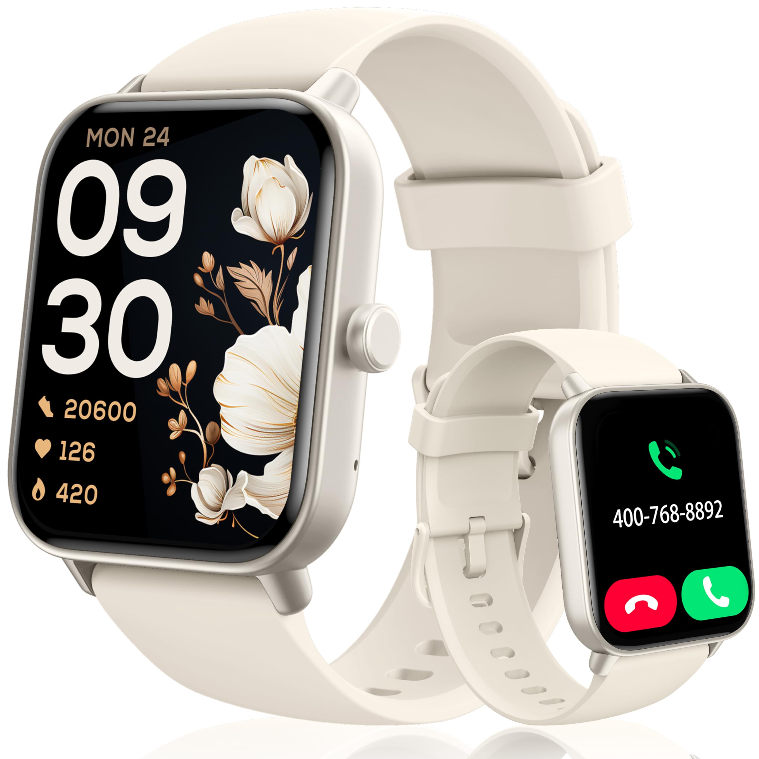 Kalinco Smart Watch For Women Men (Answer/Make Call), Alexa Built In, 1.8'' Fitness Tracker Watch With Heart Rate/Spo2/Stress/Sl