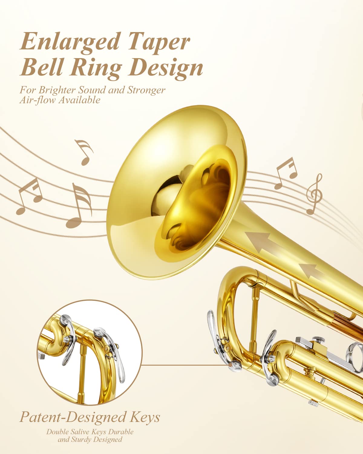 Eastar Etr 390 Standard B Flat Trumpet For Beginners Intermediate, Advanced Upgraded Trumpet Instrument With Hard Case, Cleaning