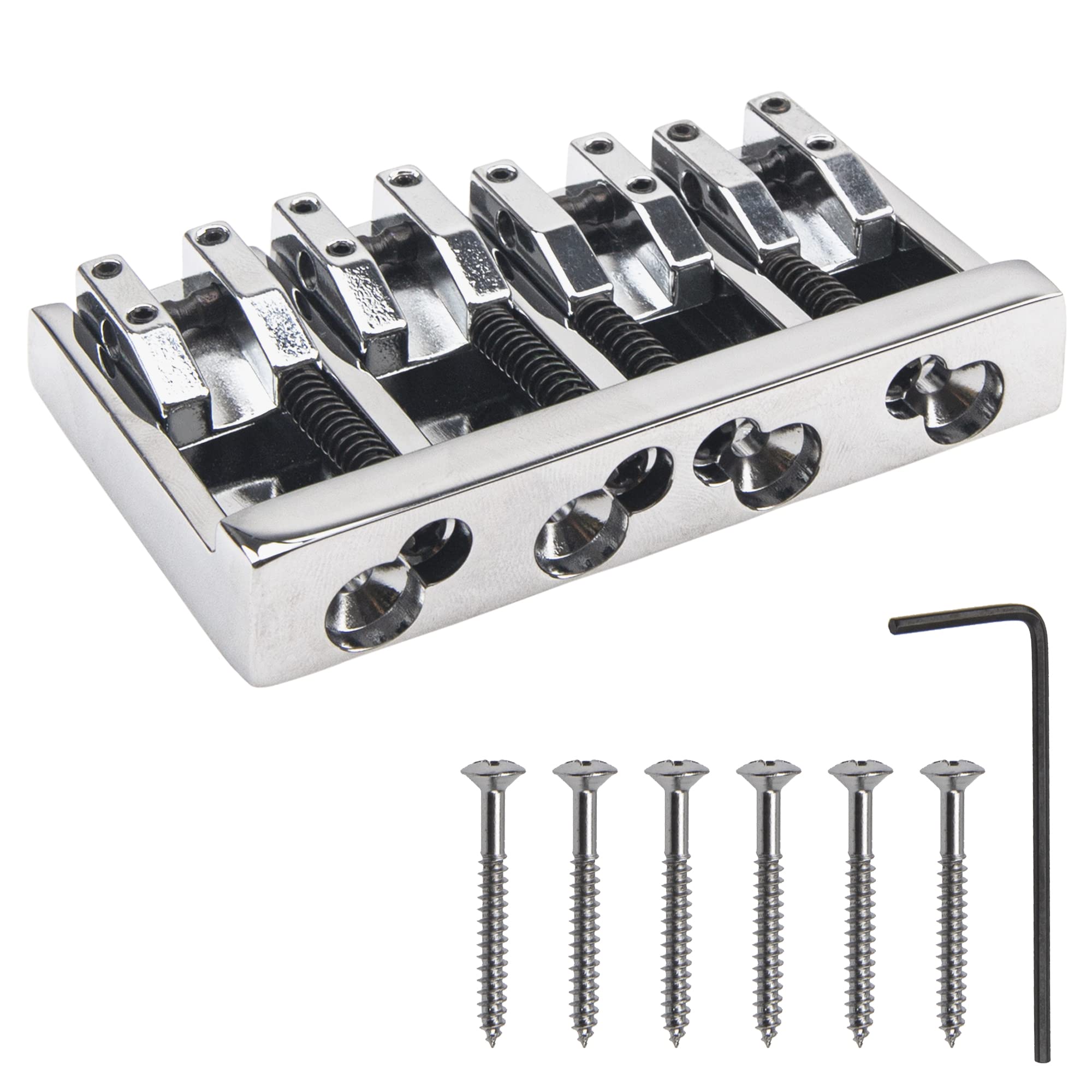 1Pcs Yootones 4 String Electric Bass Bridge High End Roller Saddles Bridge Tailpieces Compatible With Bass Guitar Accessories (S