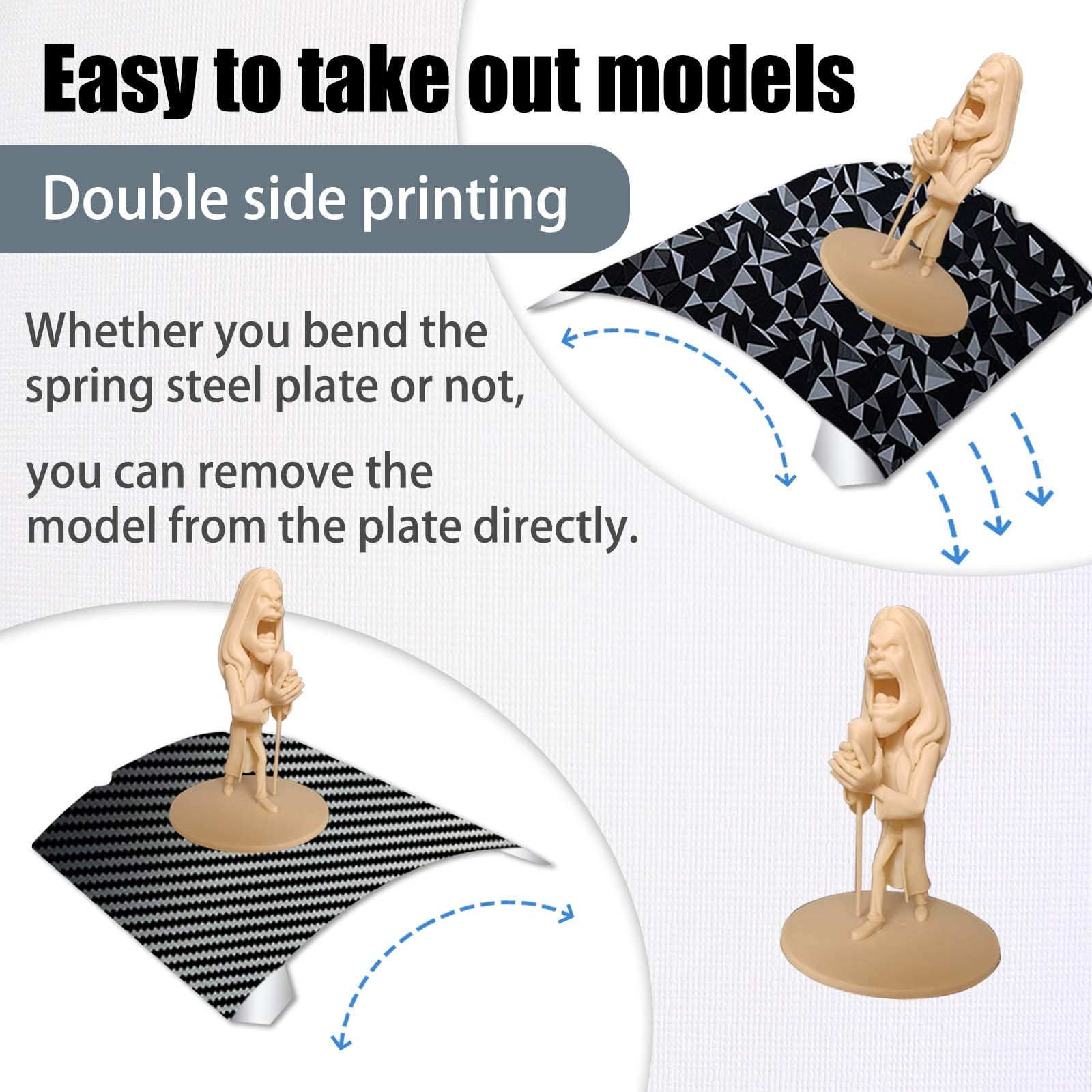 Wefuit 3D Printer Smooth Peo +Smooth Pet Build Plate Kit, Flexible Spring Steel Platform For K1 Max 310 X315Mm,(Without Magnetic