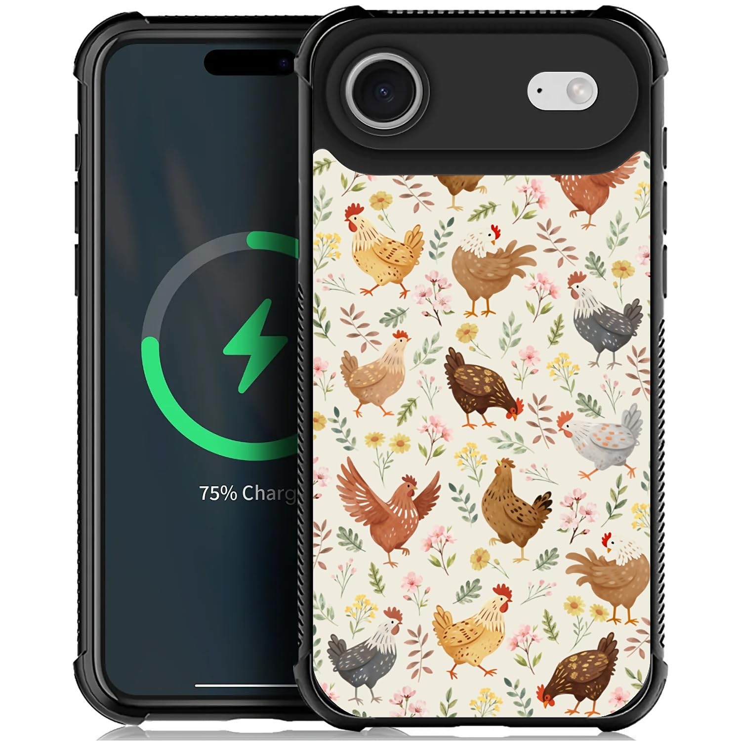 Deaorew for iPhone 17 Air Case | Compatible with MagSafe | Classic Slim Cover Design | Countryside Chicken Flowers