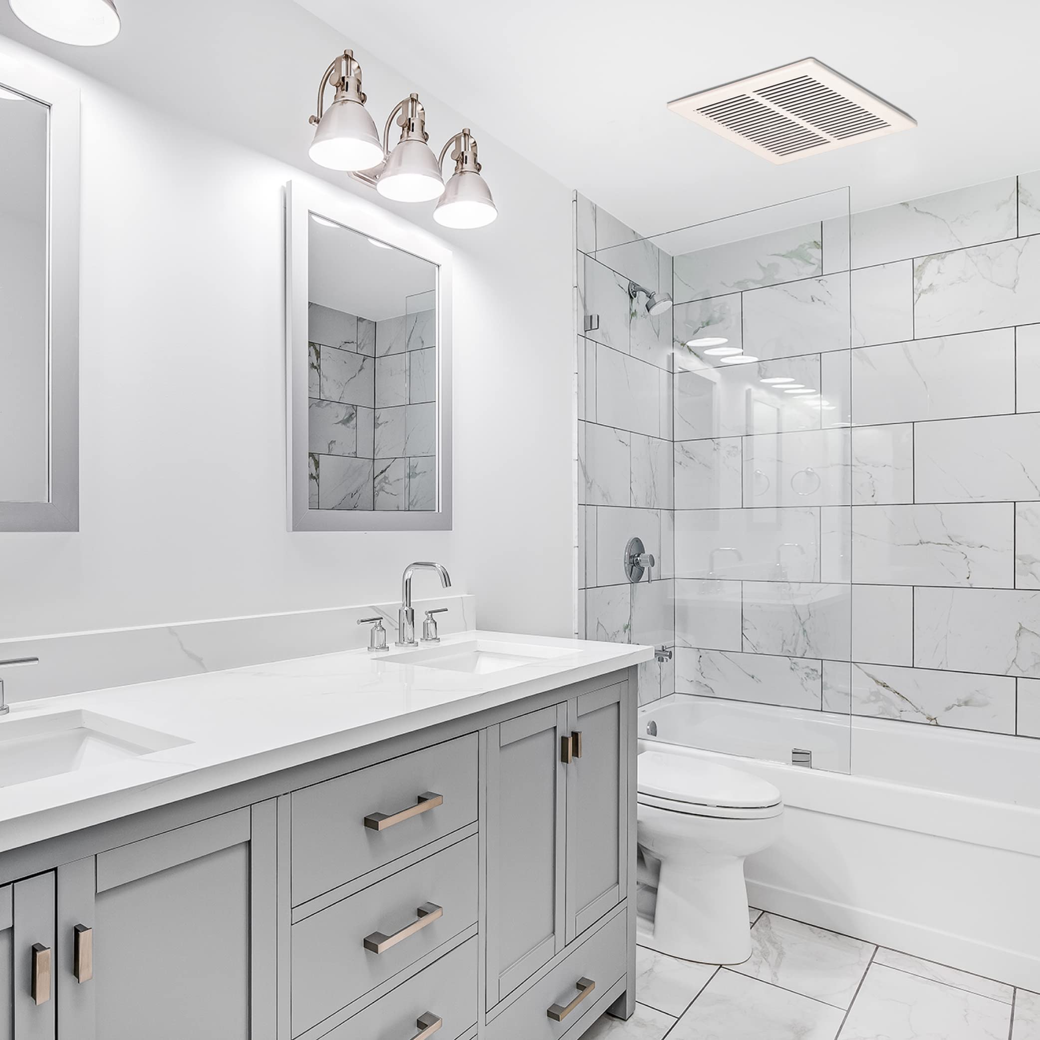 Homewerks 299650 Bathroom Fan Ceiling Mount Exhaust Ventilation, 4.0 Sones, 70 Cfm, White