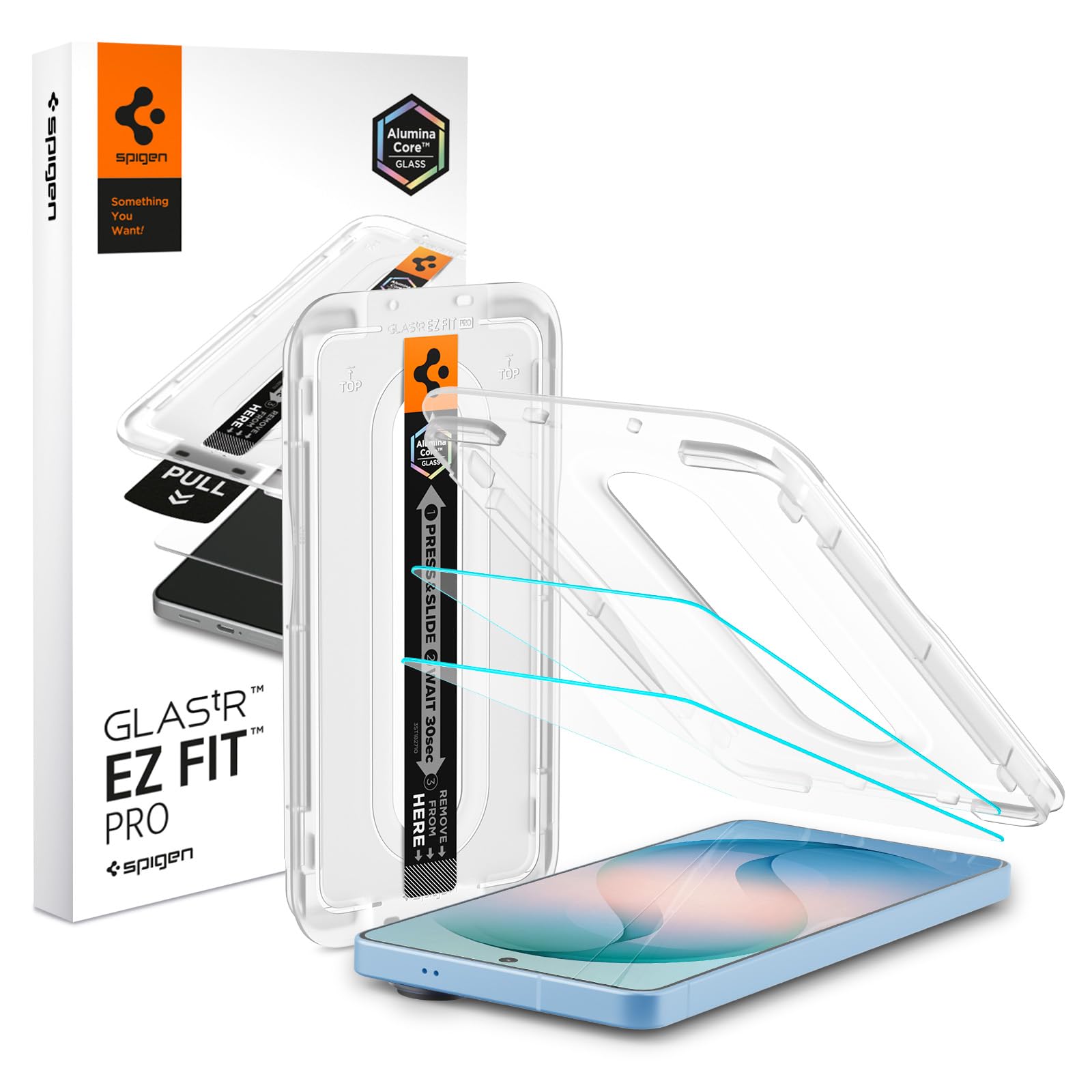 Spigen AluminaCore Tempered Glass Screen Protector [Glas.tR EZ Fit] designed for Galaxy S26 Plus [2 Pack] 10H+ Hardness, Aluminu