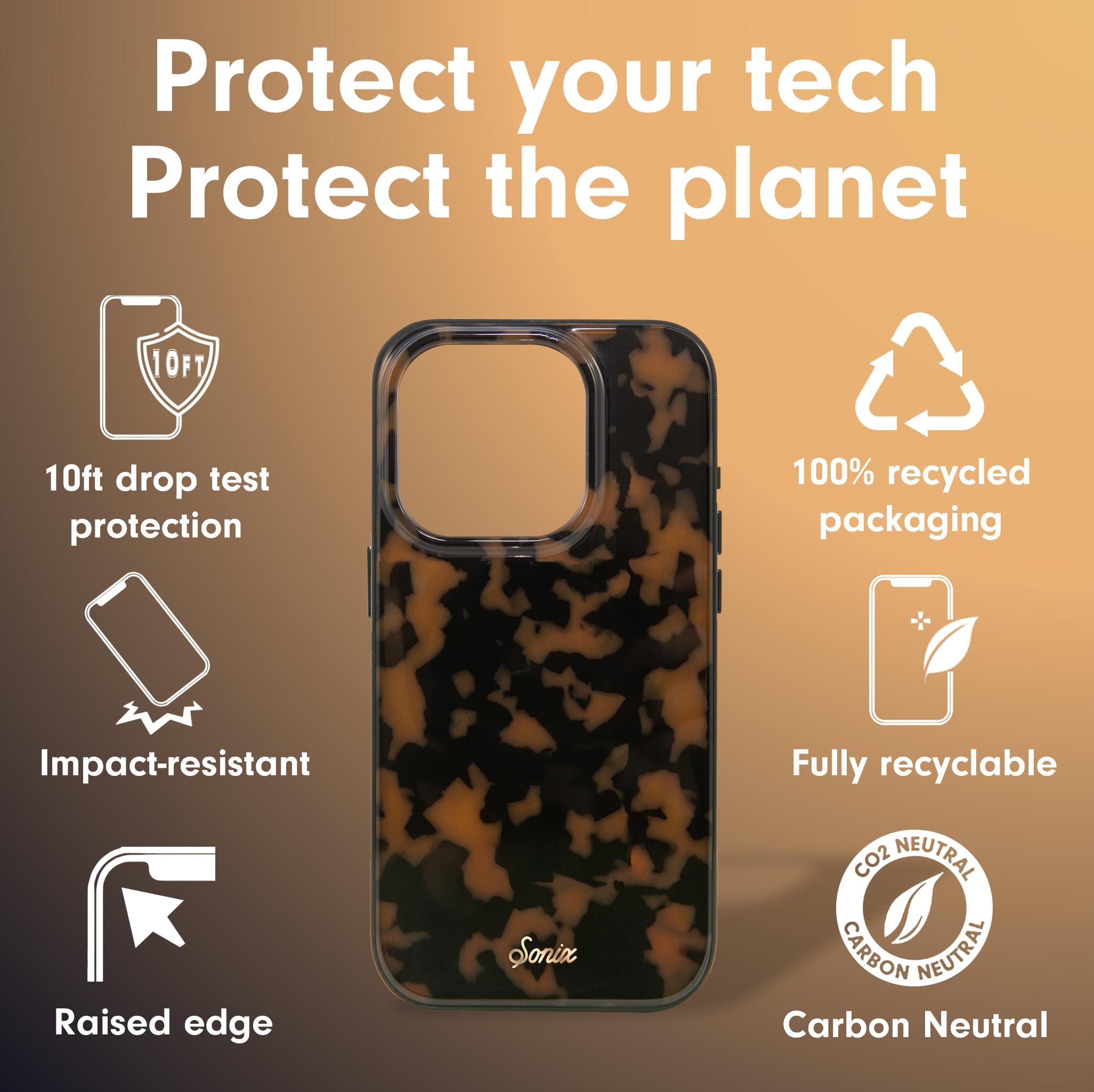Sonix Case For Iphone 15 Pro Max | Compatible With Magsafe | 10Ft Drop Tested | Tortoise Shell | Brown Tort