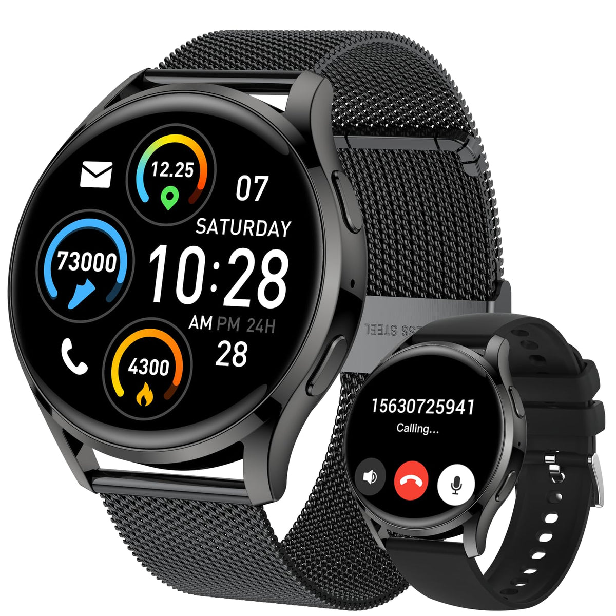Smart Watch For Men Women Fitness: Waterproof Make/Answer Call Smart Watches For Men Digital Mens Watches Running Step Tracker S