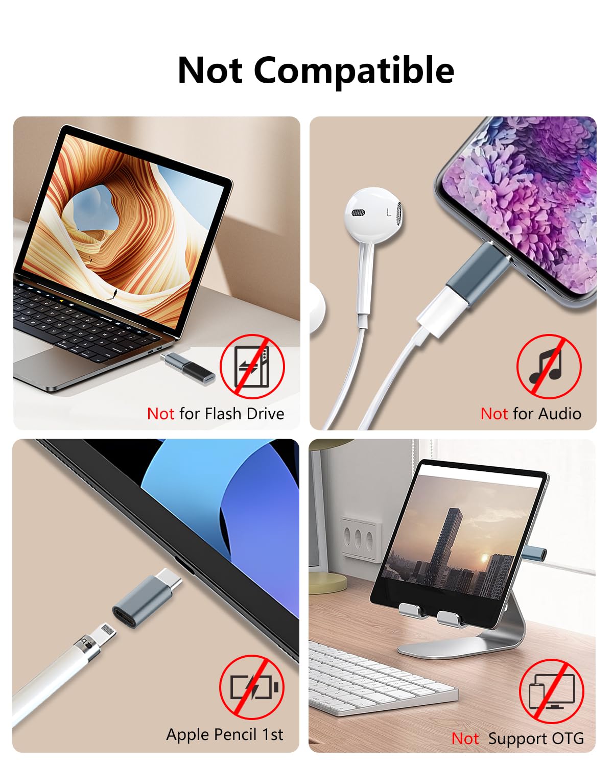 Fqsh For Lightning Female To Usb C Male Adapter For Iphone 16 15 Pro Max Plus,For Ipad Air,For Samsung,Support 27W Pd Fast Charg