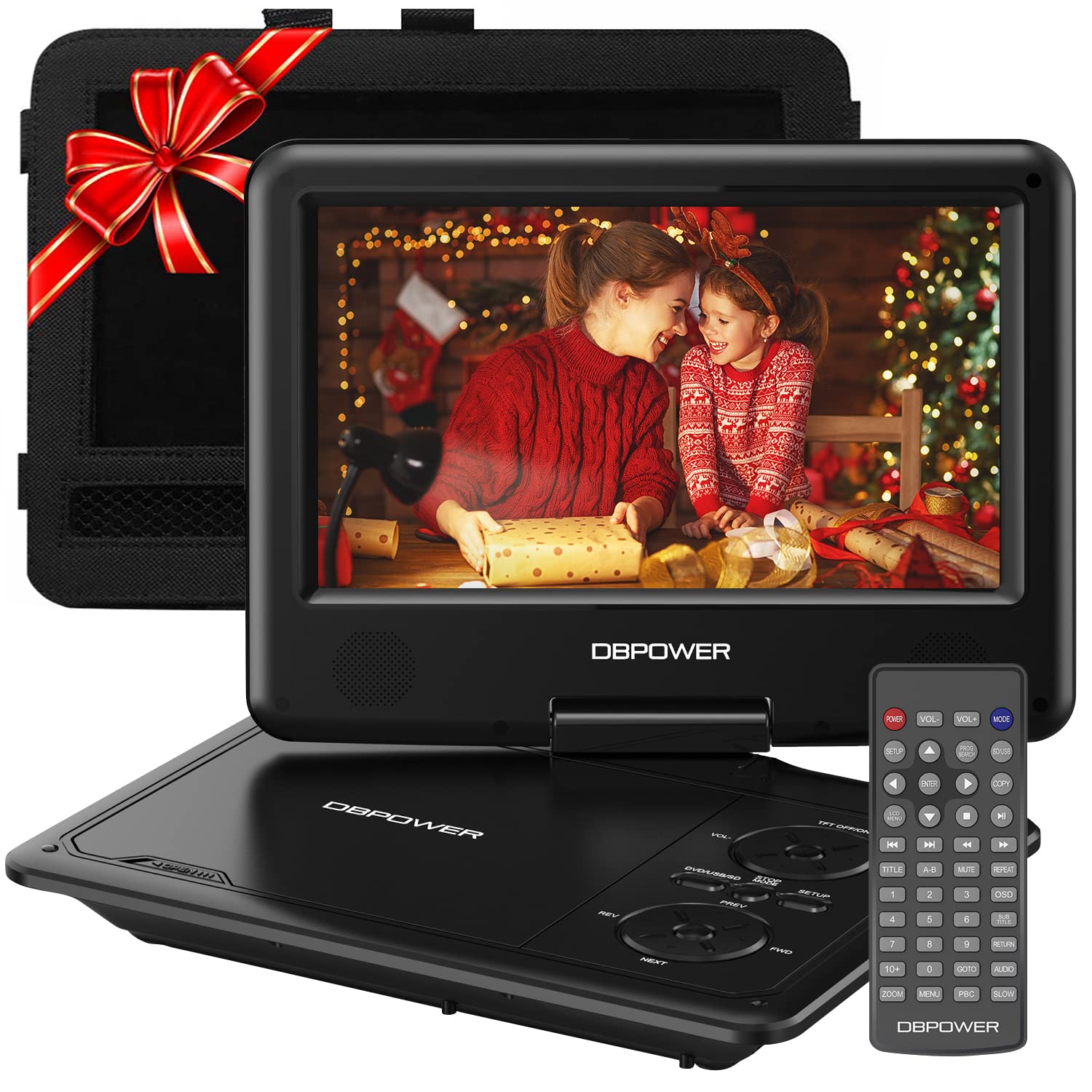 Dbpower 11.5'' Portable Dvd Player, 5 Hour Built In Rechargeable Battery, 9'' Swivel Screen, Support Cd/Dvd/Sd Card/Usb, Remote 
