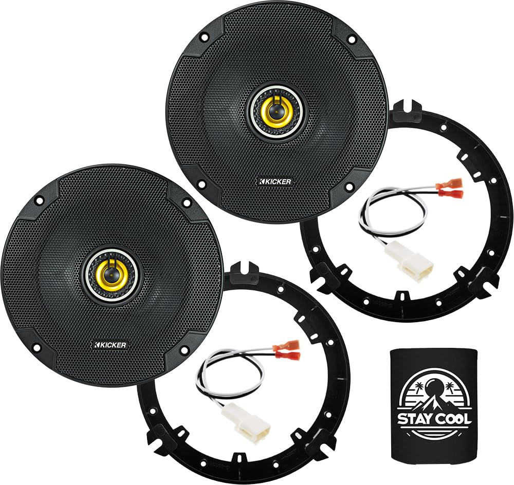 KICKER Speakers 6.5 inch for Subaru WRX/WRX STI 2016-2021 Upgrade Kit - Pair of CS Series with Adapters and Harness, Coaxial 6 1
