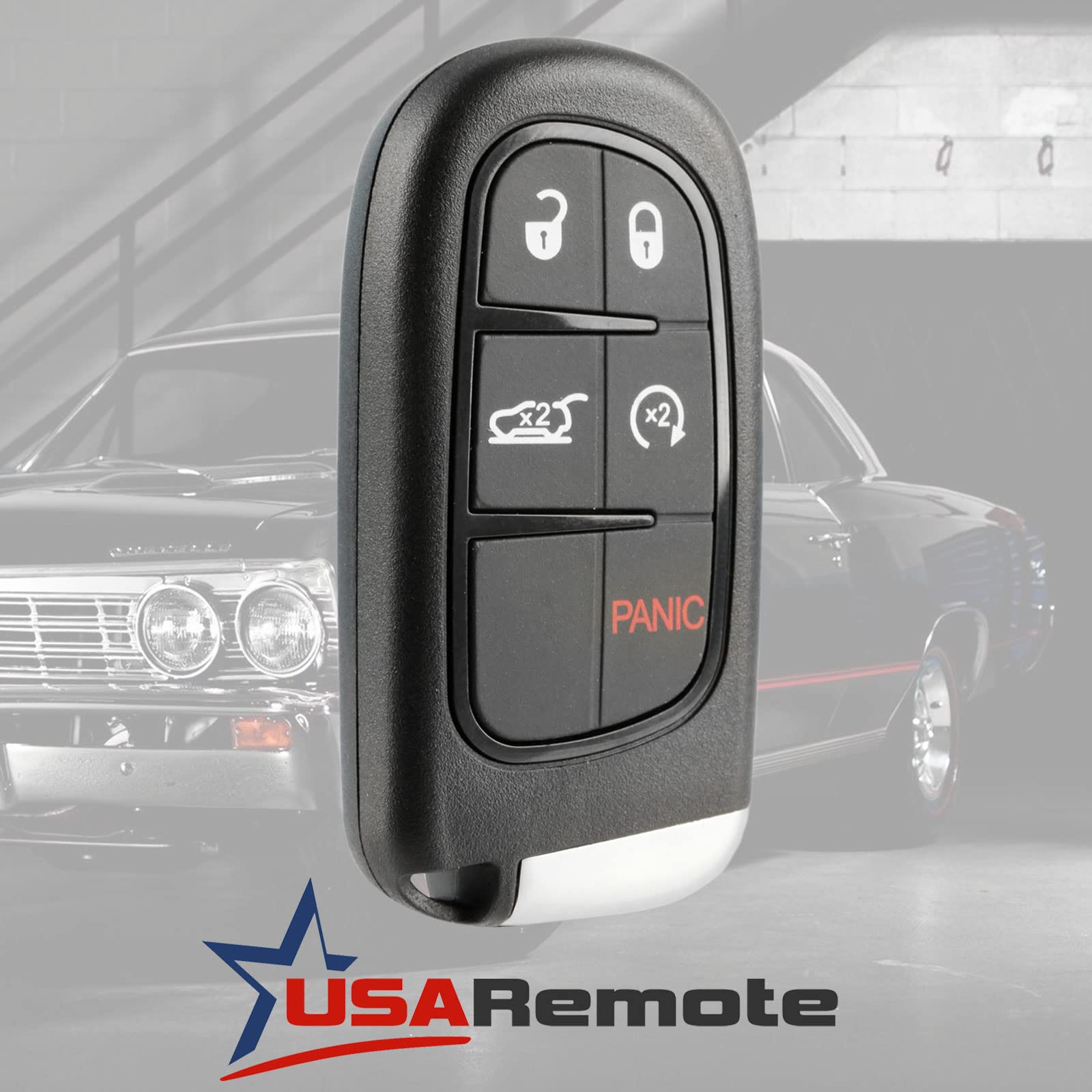 Usaremote Smart Key Fits 2014-2019 Jeep Cherokee Keyless Entry Remote Start Fob (Gq4-54T) Black Metal Suv Key Shell