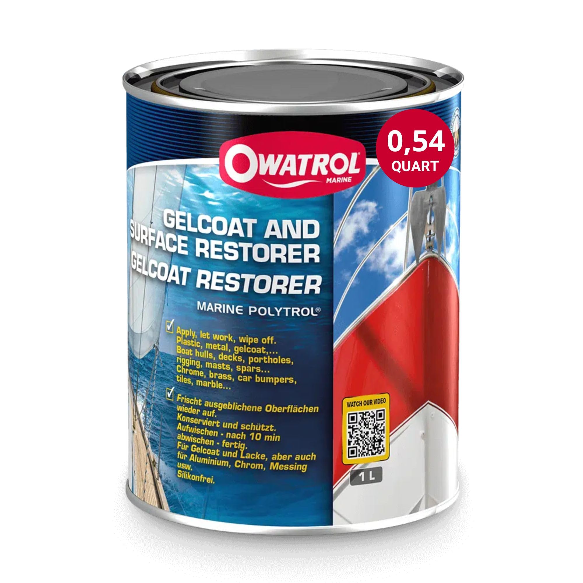 Owatrol Marine Polytrol, Gelcoat Restorer, Penetrating Oil For Multi Purposes, Car Bumpers, Plastics, Metals, Restore Faded Plas