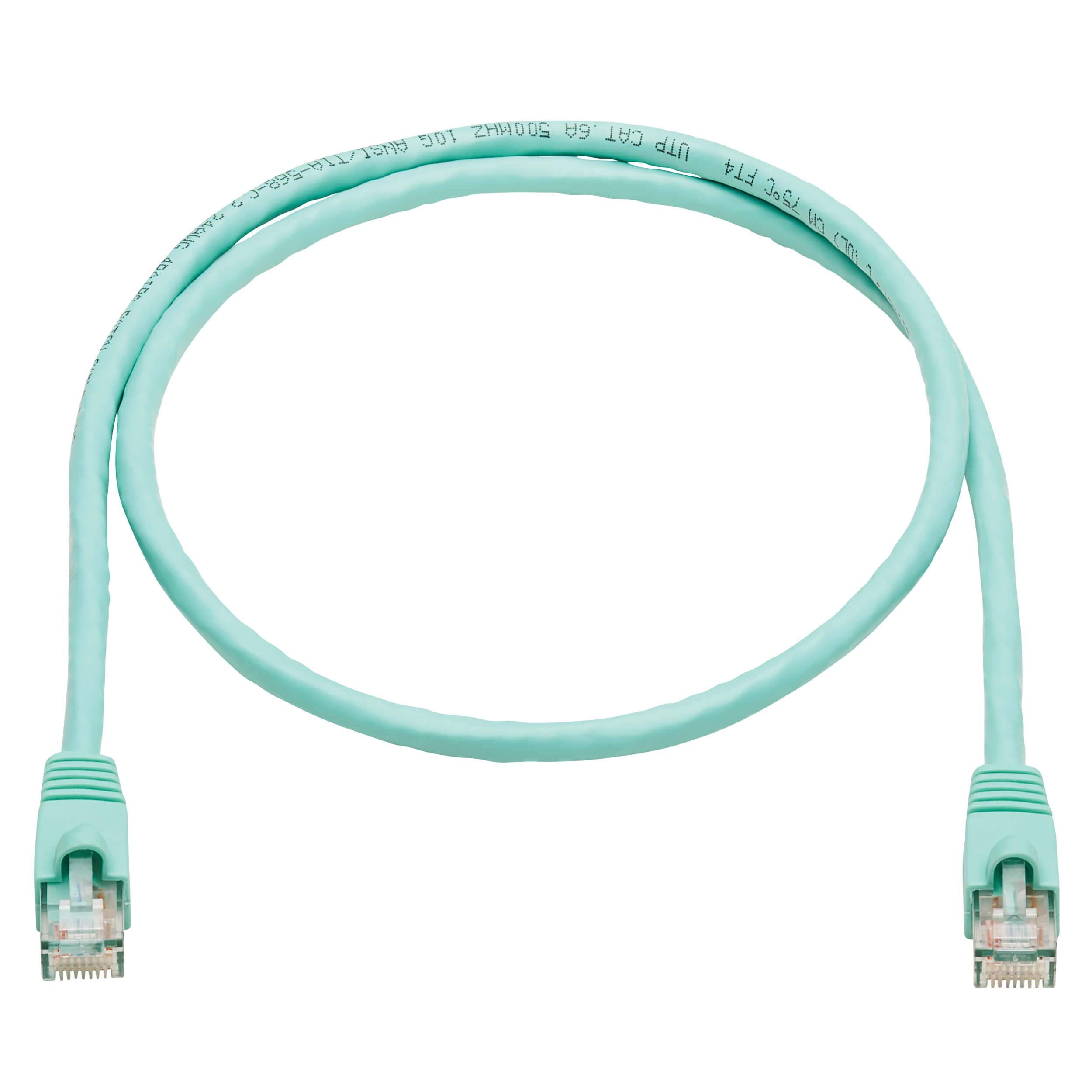Tripp Lite Cat6A 10G Ethernet Cable, Snagless Molded Utp Network Patch Cable (Rj45 M/M), Aqua, 3 Feet / 0.3 Meters, Manufacturer