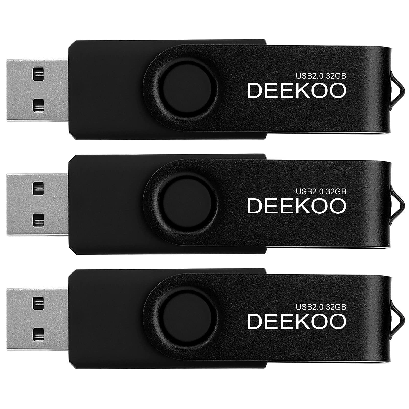 Deekoo Flash Drive 32Gb Thumb Drives Memory Sticks Jump Drive 3Pack 32Gb Usb 2.0 Flash Drives 3Pcs Black
