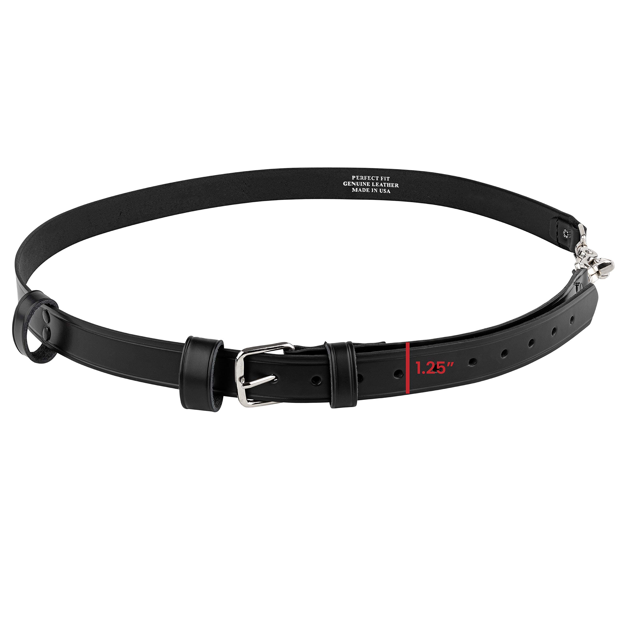 Perfect Fit Shield Wallets Xl Firefighter Radio Strap   Longer Length  Black Leather