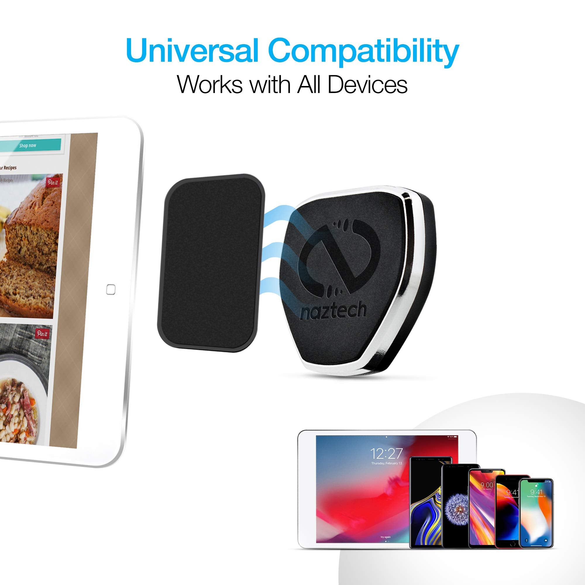 Naztech Magbuddy Anywhere Magnetic Phone Holder Tablet Mount Hands-Free - Easily Install Universal Compatibility For Iphone 16,