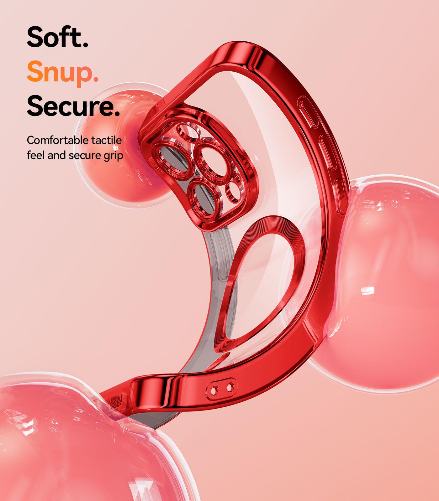 Meifigno Christmas Red Case Designed For Iphone 15 Pro Max, [Compatible With Magsafe][Glitter Card & Wrist Strap] Full Camera Le