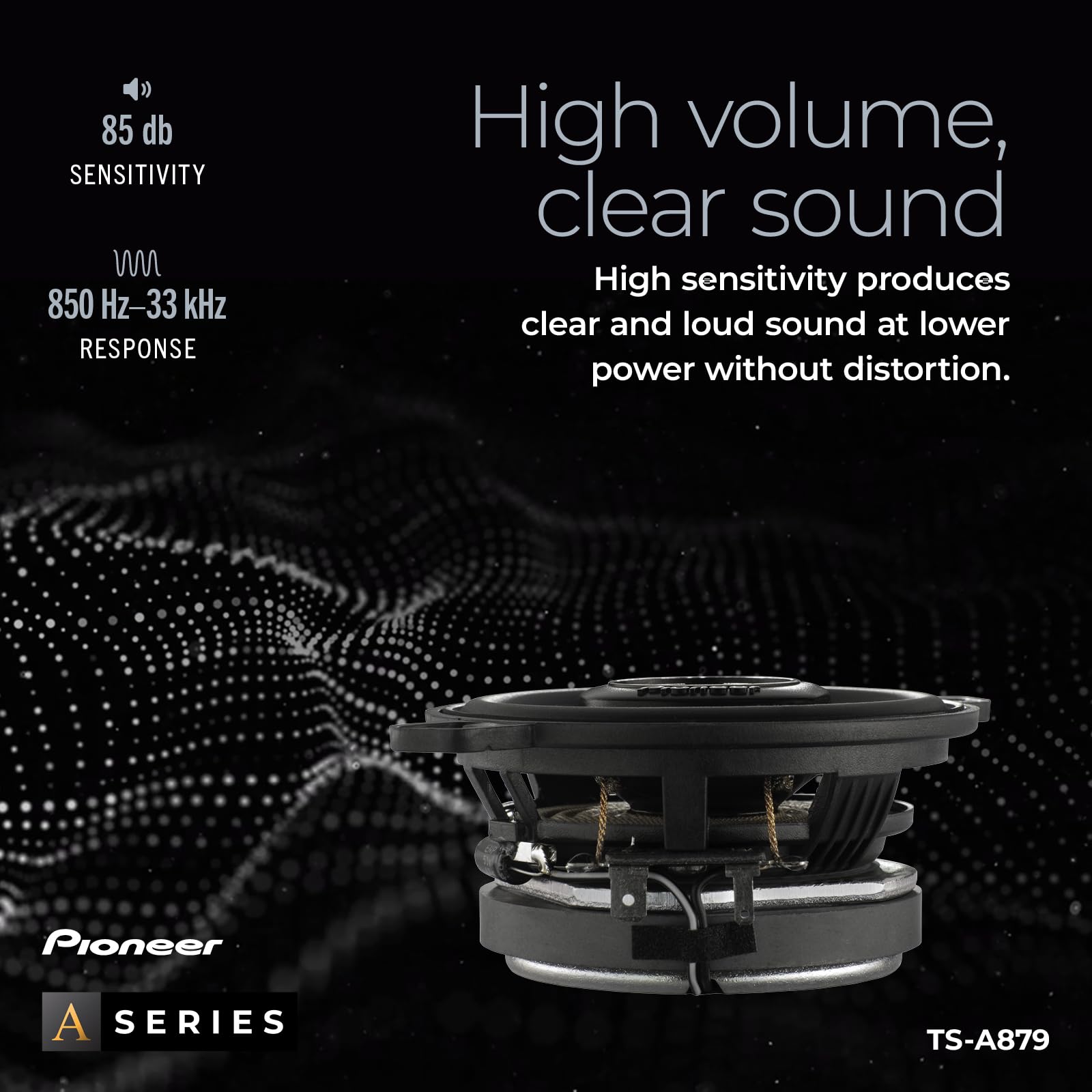 Pioneer A-Series Plus Ts-A879 3.5    2-Way Speakers (Pair) - 100W Max, Balanced Sound + Smooth Treble, Great Stock Replacement,