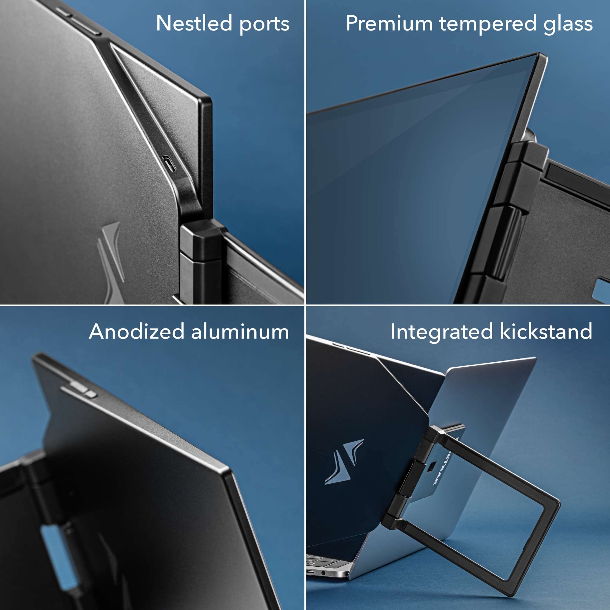 Sidetrak Swivel Pro Triple 13.3'' Ultra Slim Attachable Portable Monitor, Fhd Ips 1080P Laptop Screens With Kickstand + Unique P