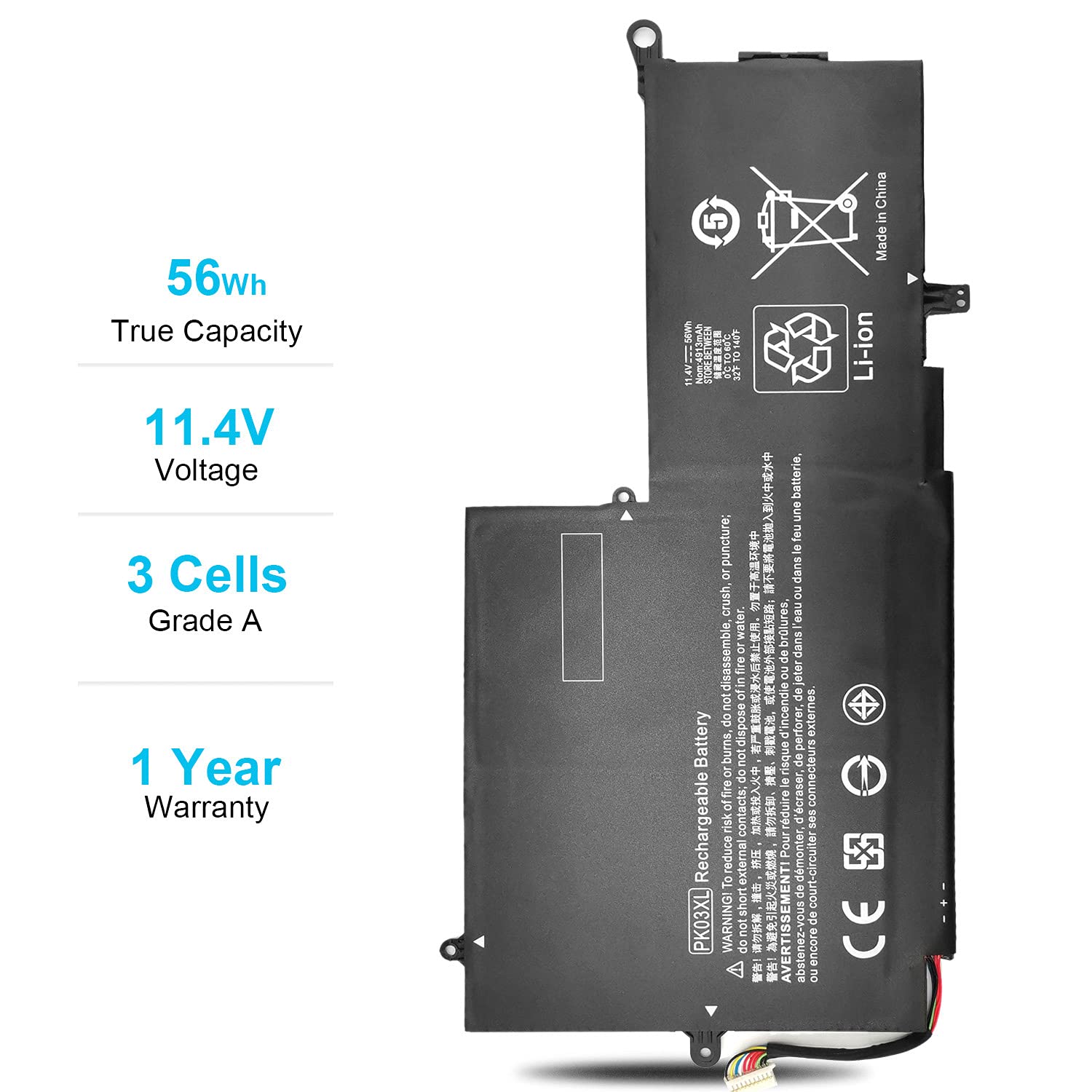 Pk03Xl 789116 005 Battery For Hp Spectre X360 13 4101Dx 13 4102Dx 13 4103Dx 13 4105Dx 13 4003Dx 13 4005Dx 13 4002Dx 13 4001Dx 13