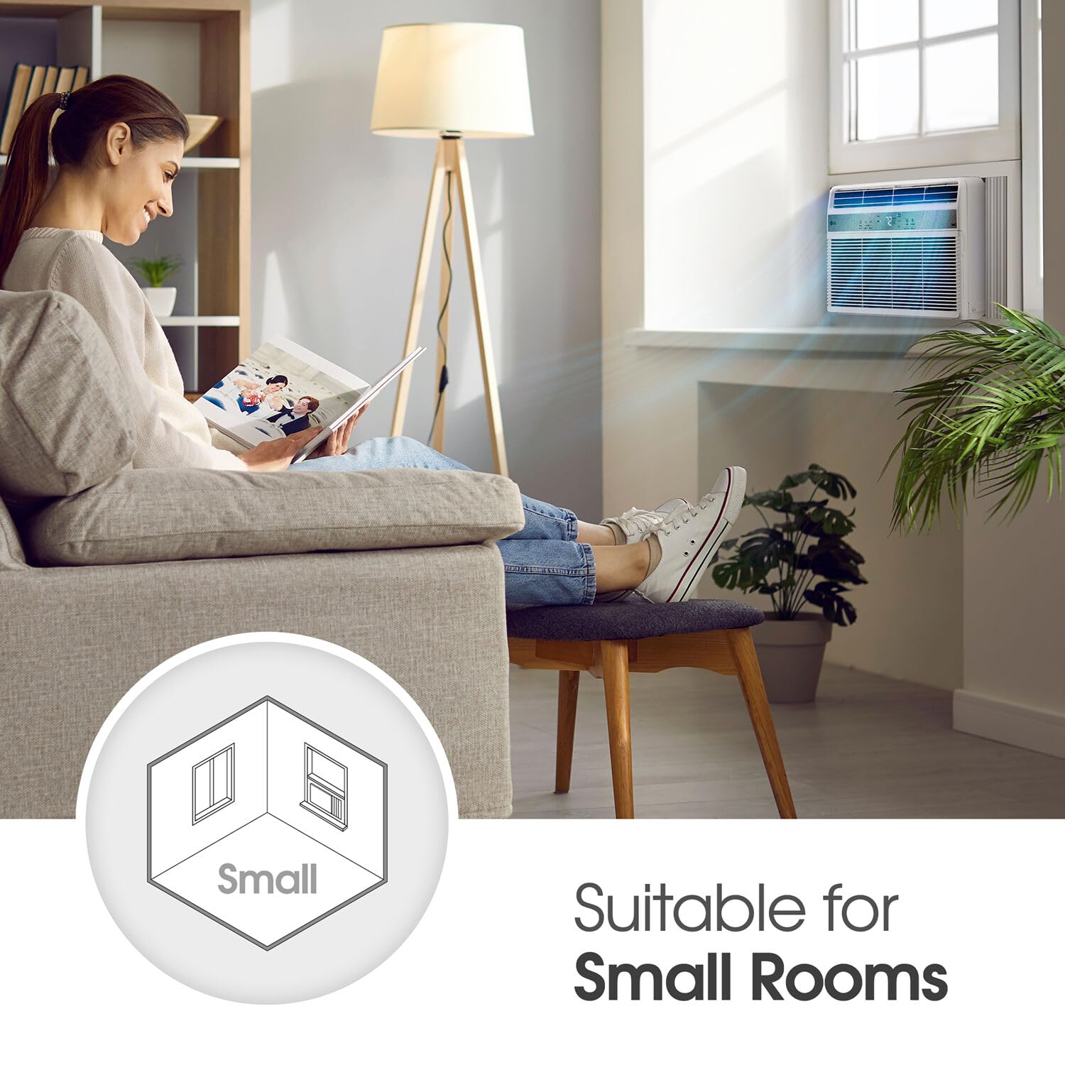 Lg 6,000 Btu Window Air Conditioner, Cools 250 Sq.Ft. (10' X 25' Room Size), Quiet Operation, Electronic Control With Remote, 2