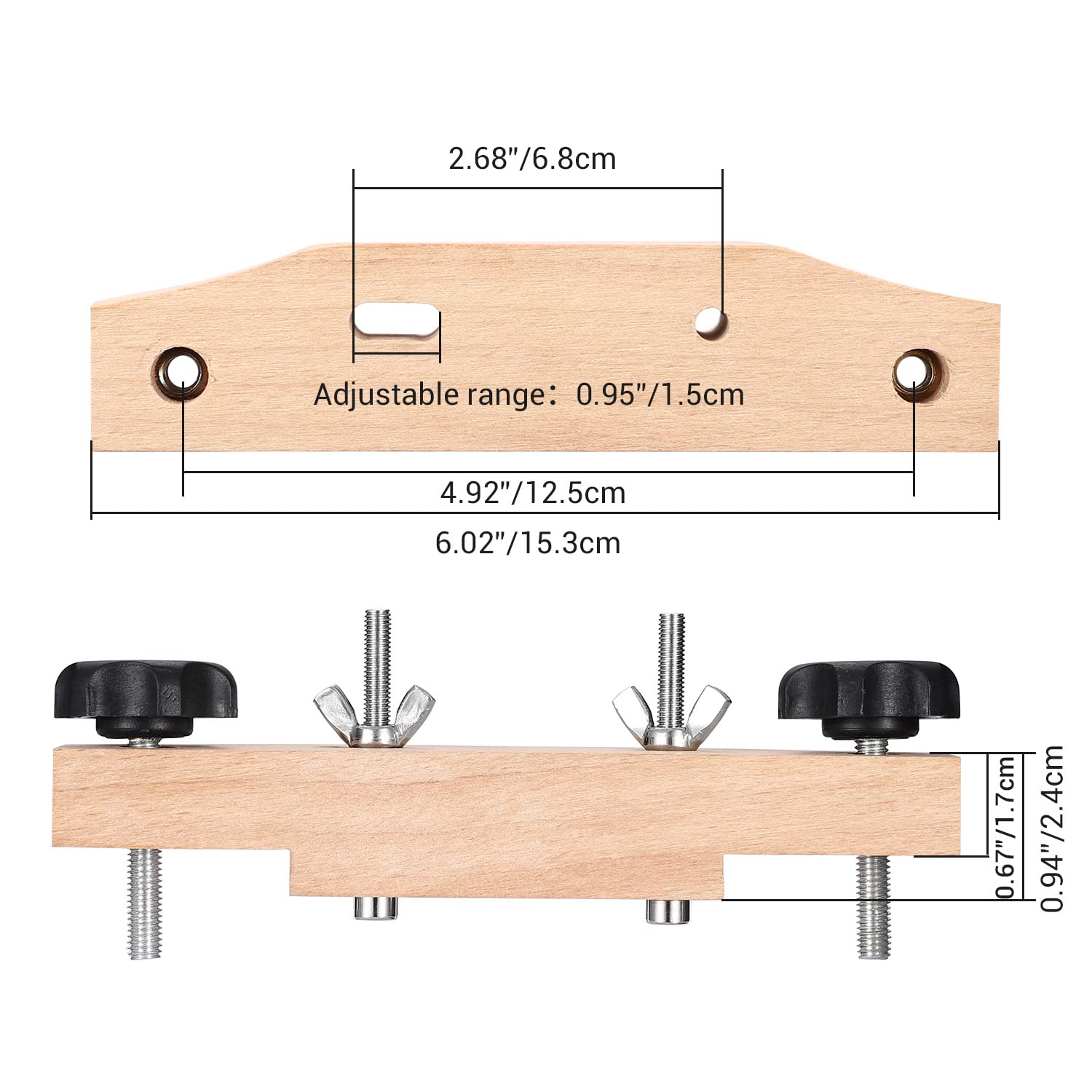 Facmogu Solid Maple Guitar Bridge Clamp, Entry Level Bridge Clamp Acoustic Luthier Tools With Cork Gasket & L Wrench, Wooden Gui