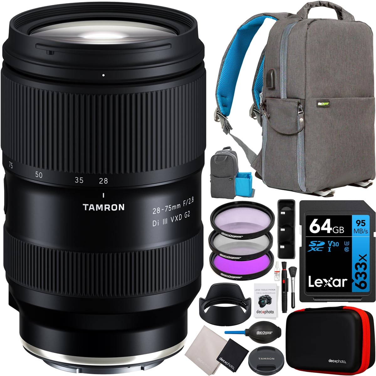 Tamron 28-75mm F/2.8 Di III VXD G2 Lens for Nikon Z-Mount Full Frame Mirrorless Cameras Model A063 Bundle with Deco Gear Photogr