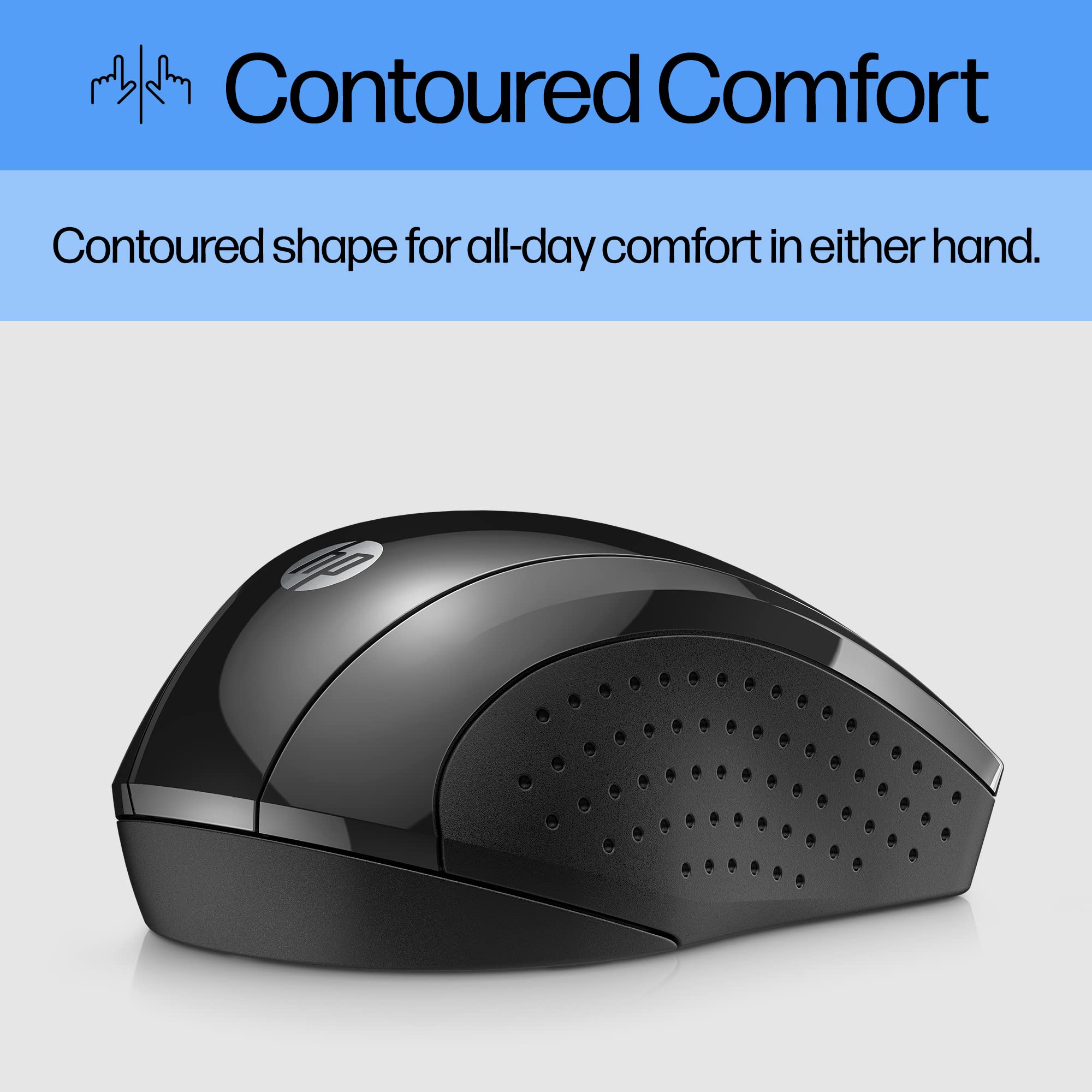 HP X3000 G3 Wireless Mouse   Black, 15 Month Battery, Side Grips for Control, Travel Friendly, Blue LED, Powerful 1600 DPI Optical Sensor, Compatible with Wins PC/Laptop, Mac, Chromebook (683N7AA)