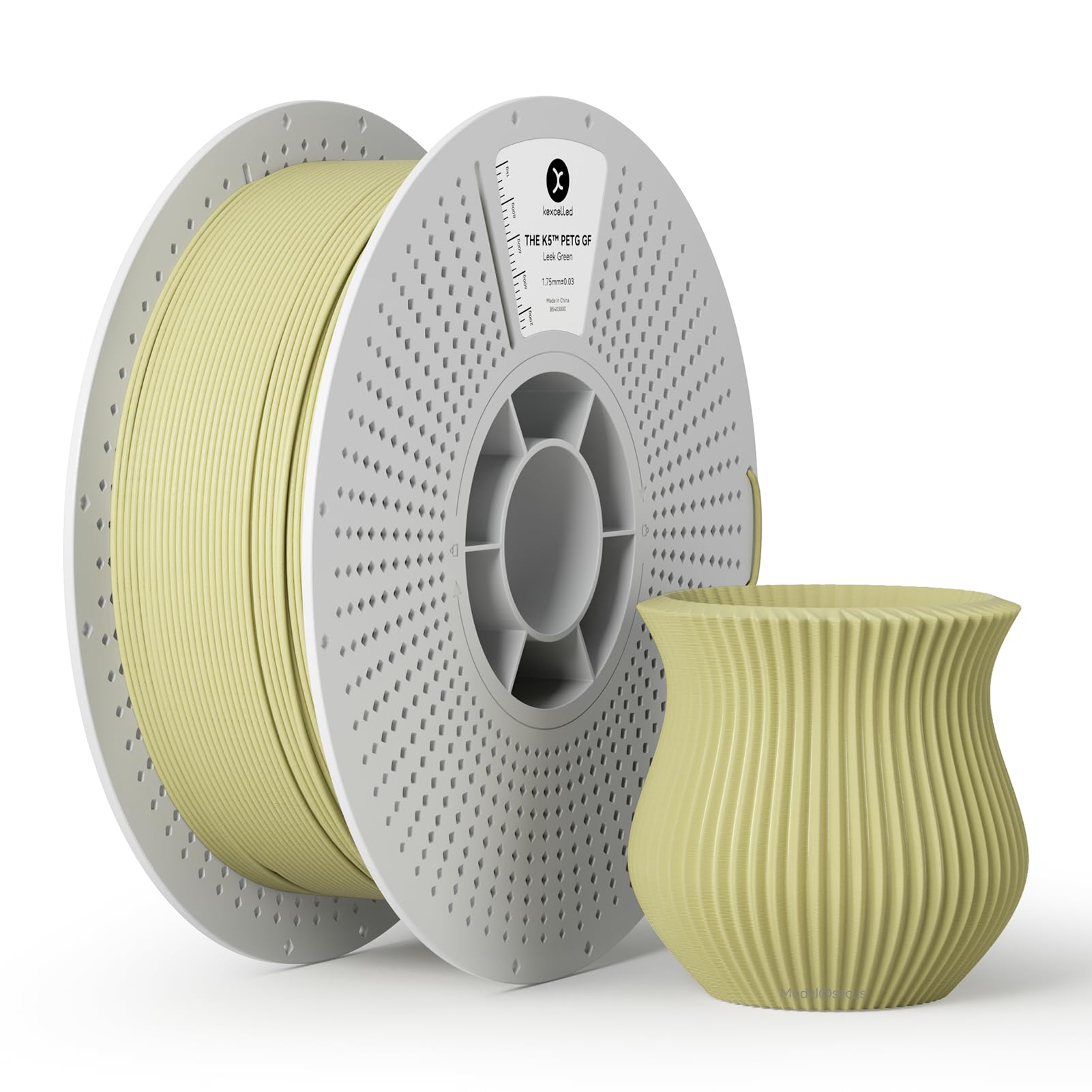 kexcelled Glass Fiber PETG GF Filament Brown-Green, High Stiffness, Durability, Weather Resistant, Matte PETG-GF 3D Printing Mat