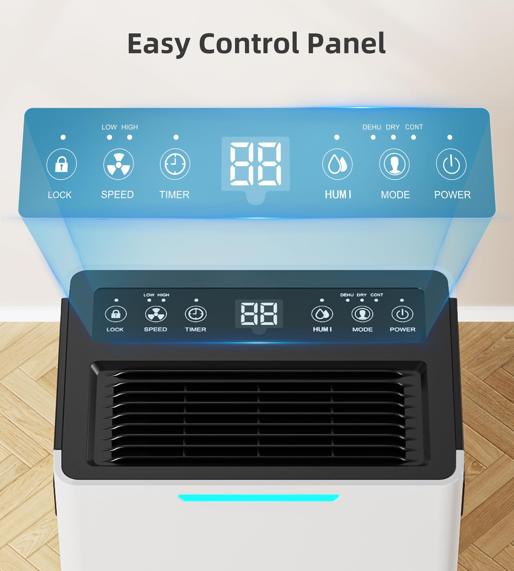 Aiusevo 1500 Sq.Ft Dehumidifier For Basement And Large Room, 21 Pint Dehumidifiers For Home With Drain Hose, Intelligent Humidit