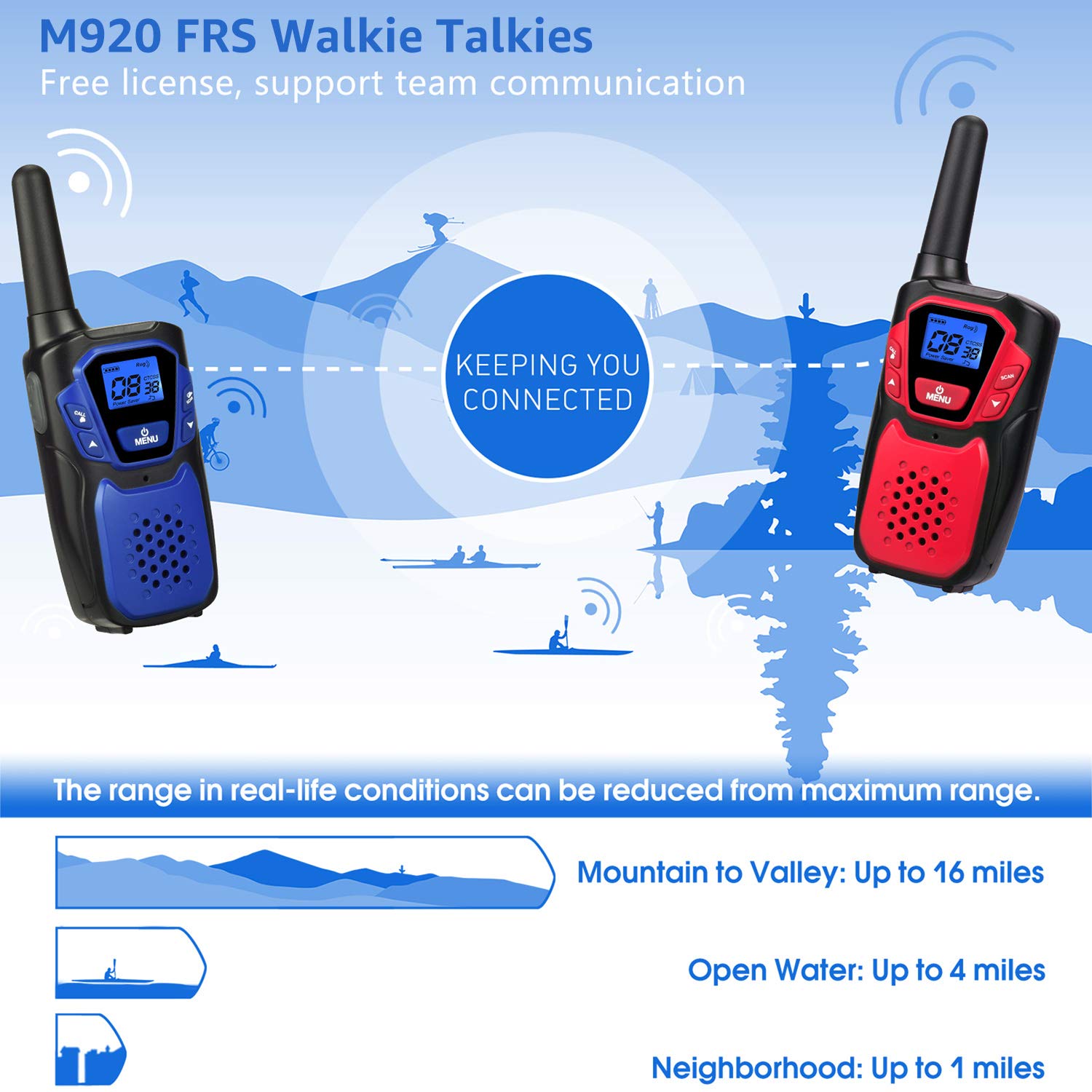 Topsung Walkie Talkies For Adults Rechargeable,3 Pack Easy To Use Long Range Walky Talky Handheld Two Way Radio With Noaa For Hi
