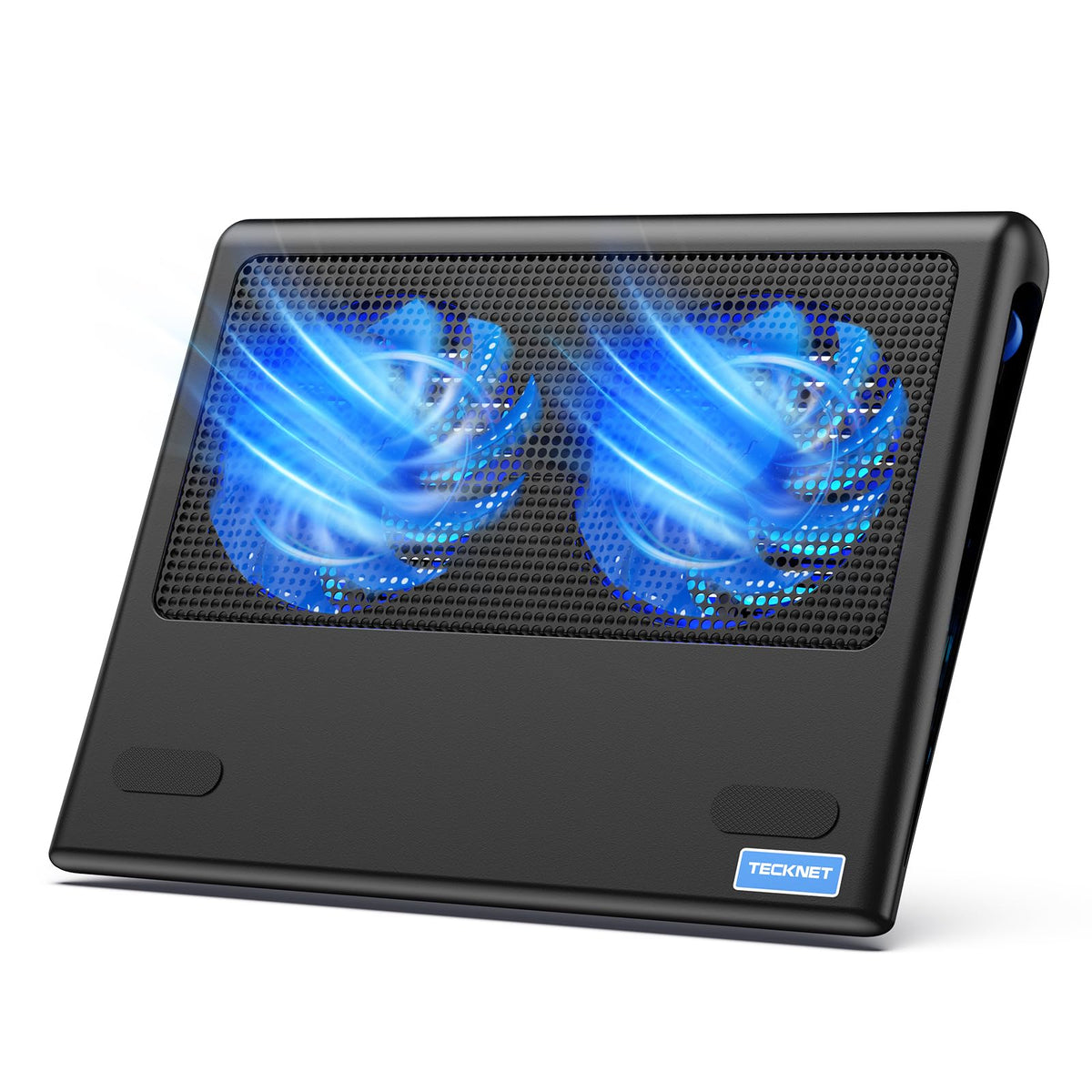 Tecknet Laptop Cooling Pad, 12'-15.6' Laptop Cooler, Gaming Laptop Cooling Stand, Wind Speed Adjustable, 2 Usb Powered Laptop Fan Cooling Pad For Laptop Within 16 Inch (Blue)
