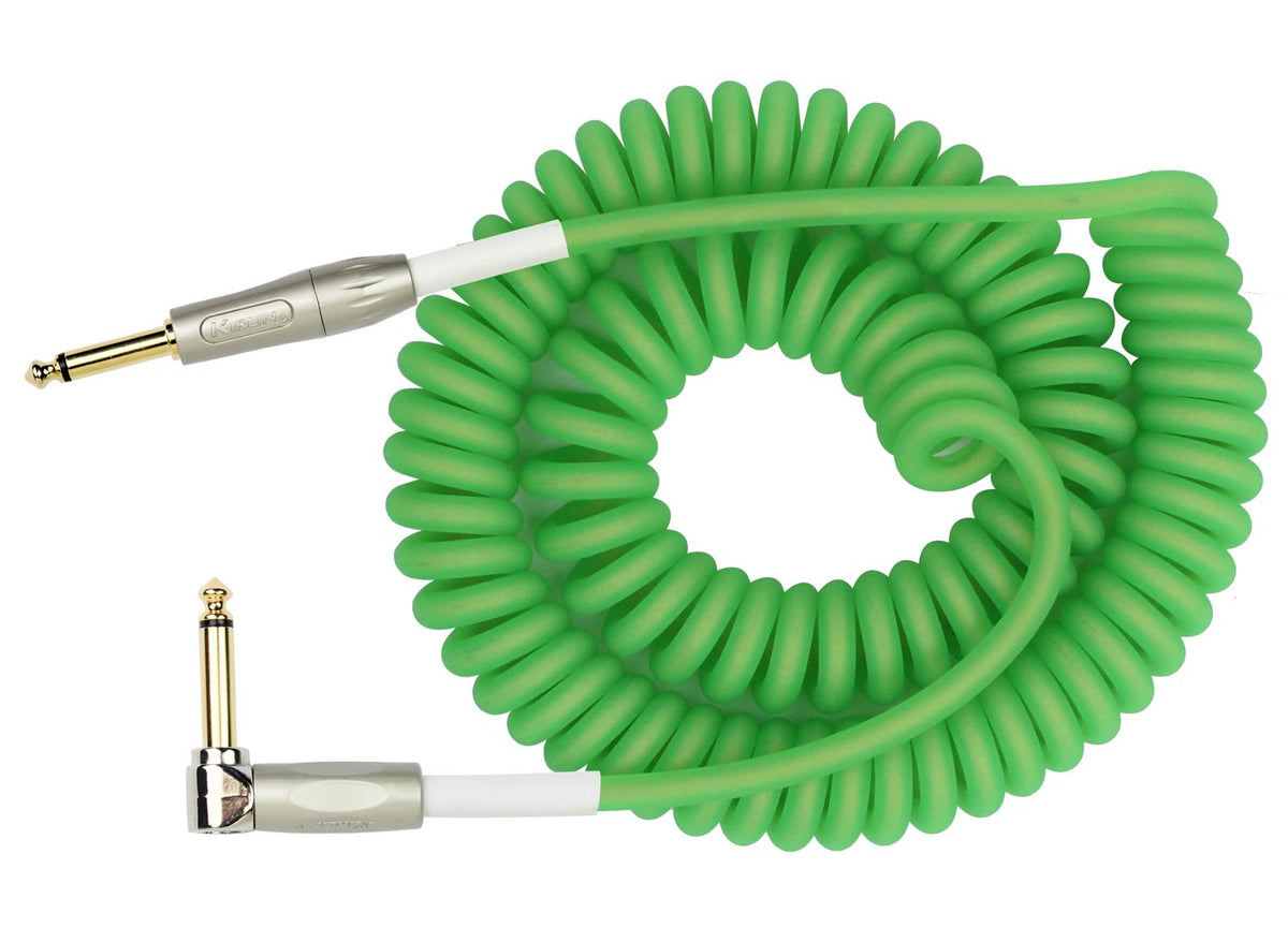 Kirlin Cable Kirlin Imk 202Pfgl 30/Grf Straight To Right Angle     Premium Coil Instrument Cable, Green Translucent Pvc Jacket 3