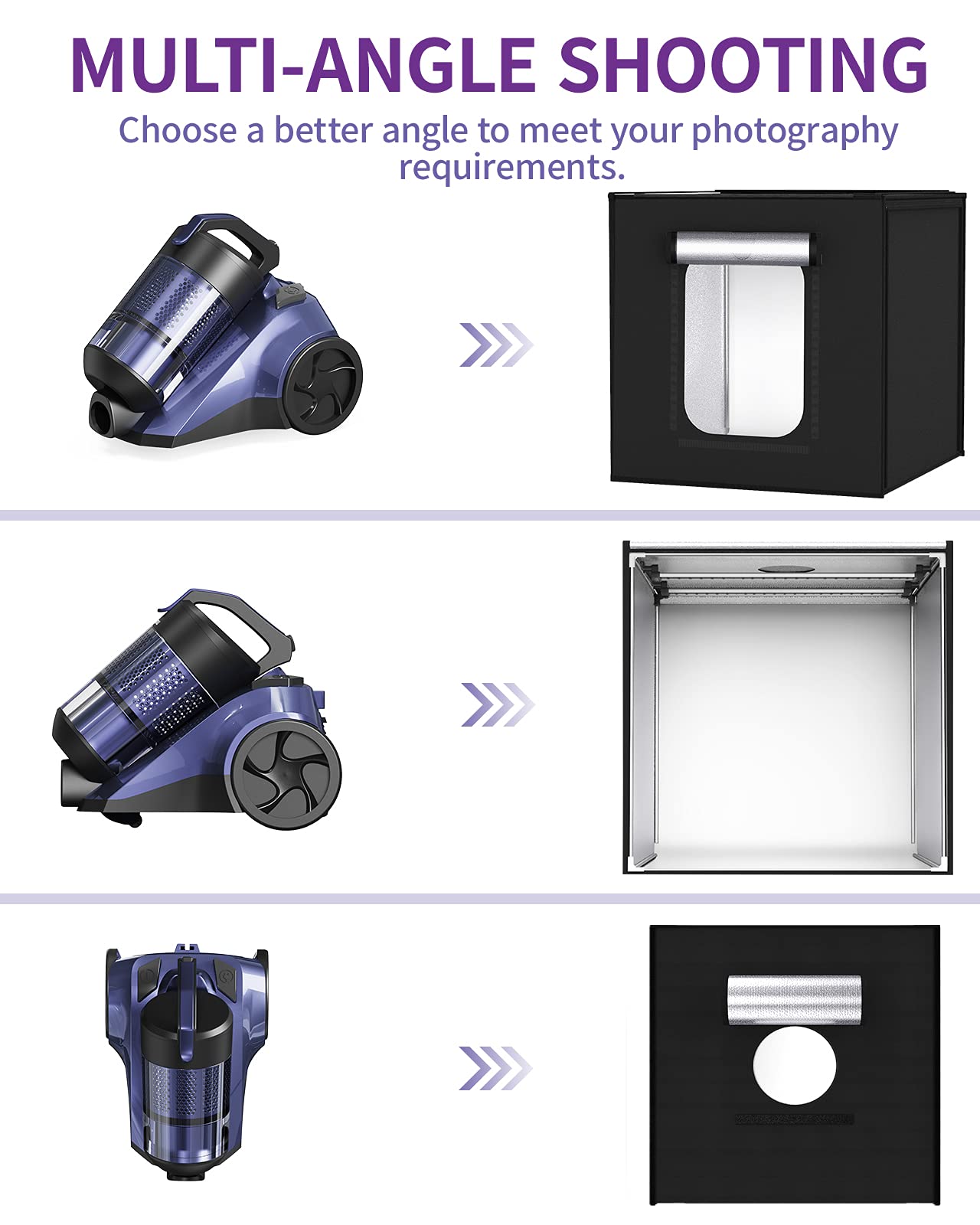 Photo Light Box, Samtian 100X100X100Cm Portable Folding Studio Box Professional Tabletop Photography Lighting Kit 4 Colors Backd