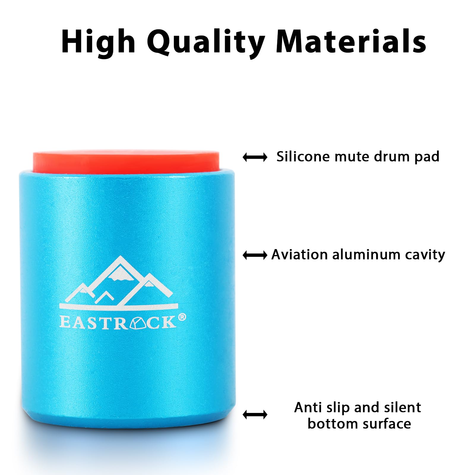 Eastrock Mini Practice Drum Pad Without Stand, 2.16 Inches Silent Drum Pad, Silicone Dumb Drum For Beginners (Blue)