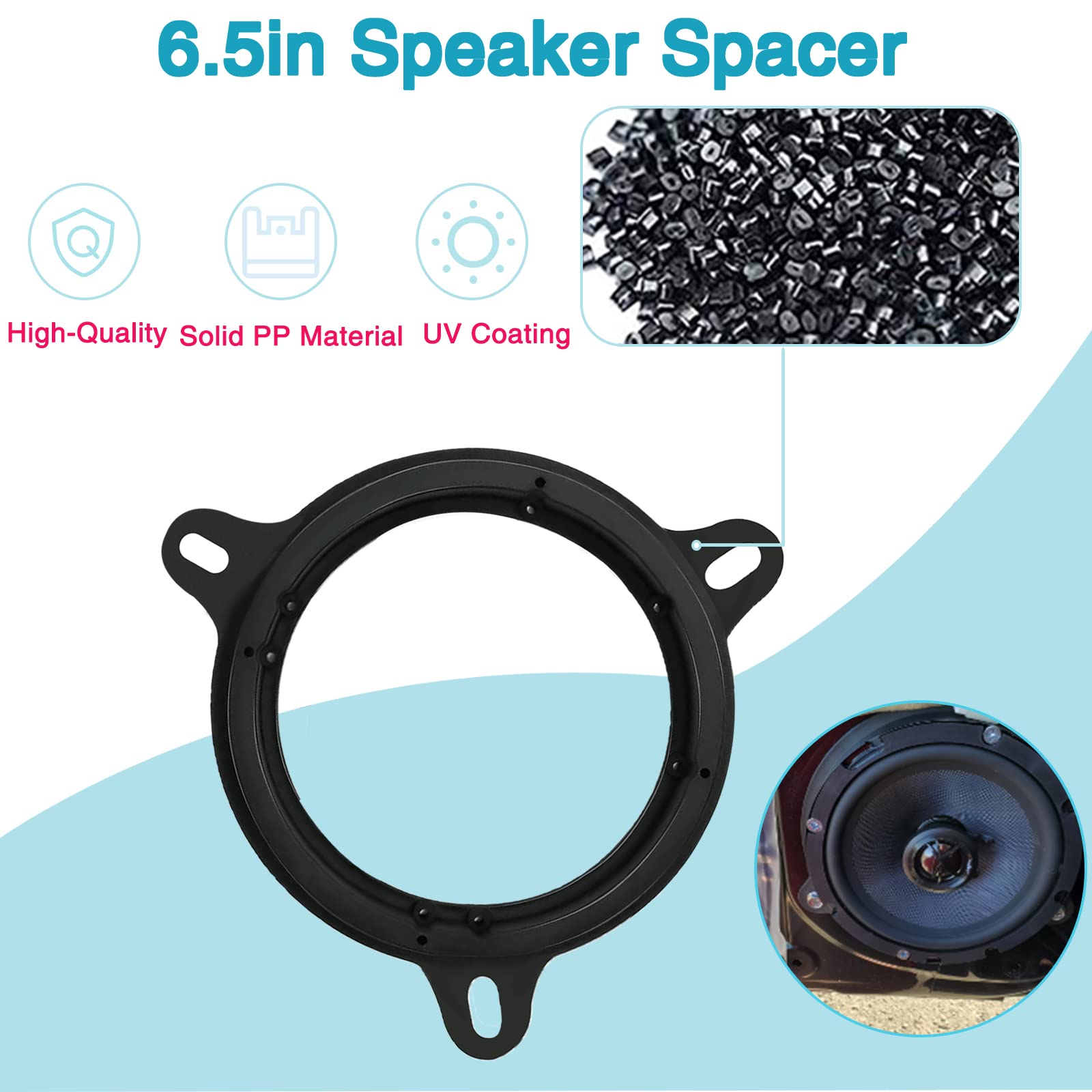 Aicars 6.5 Inch Speaker Spacer: 4/5 Inch Depth Speaker Adapter Rings Compatible With Nissan Teana Livina Tiida Sylphy 2 Pcs