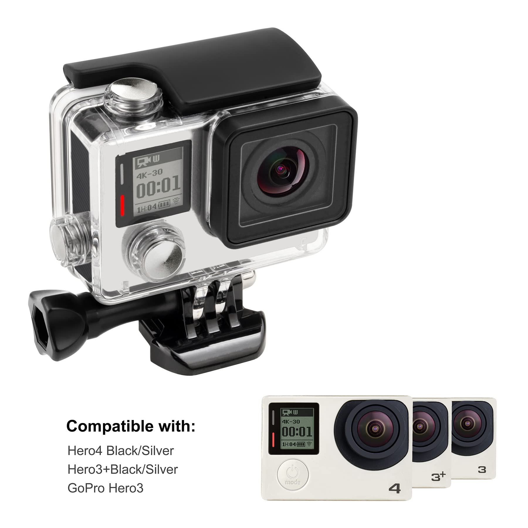 Yallsame Waterproof Case For Gopro Hero 4 3 3+, 131Ft Underwater Protective Housing Accessories Ideal For Scuba Diving, Snorkeli