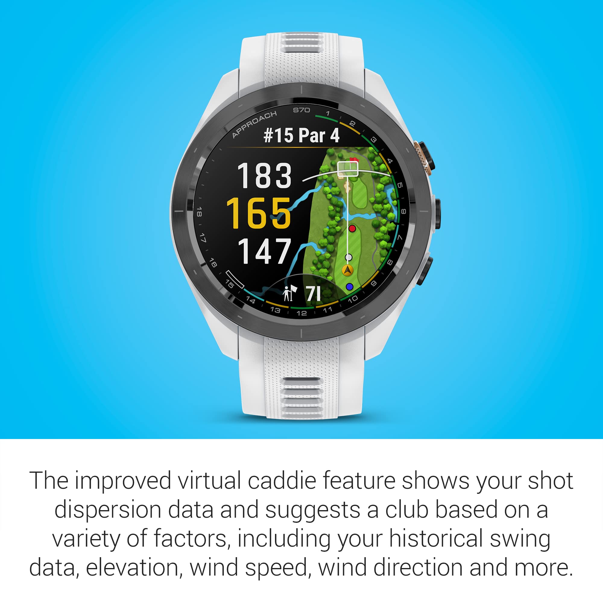 Garmin Approach S70, 42Mm, Premium Gps Golf Watch, White