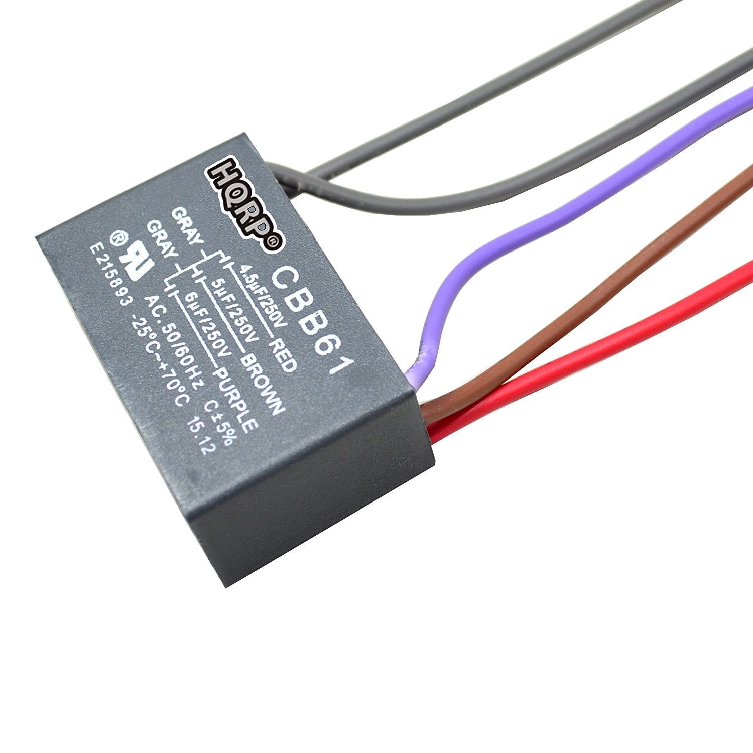 Hqrp Capacitor Compatible With Hampton Bay Ceiling Fan 4.5Uf+5Uf+6Uf 5 Wire Cbb61 Ul Listed