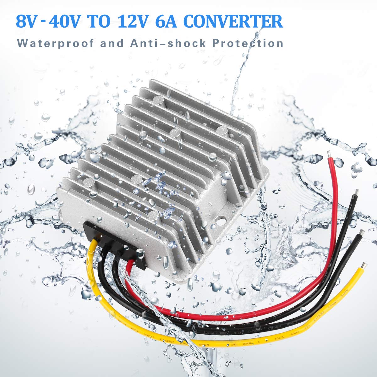 Dc Voltage Reducer Converter Dc 8V 40V To 12V 6A 72W Automatic Step Down Up Voltage Regulator Power Converter Waterproof Module