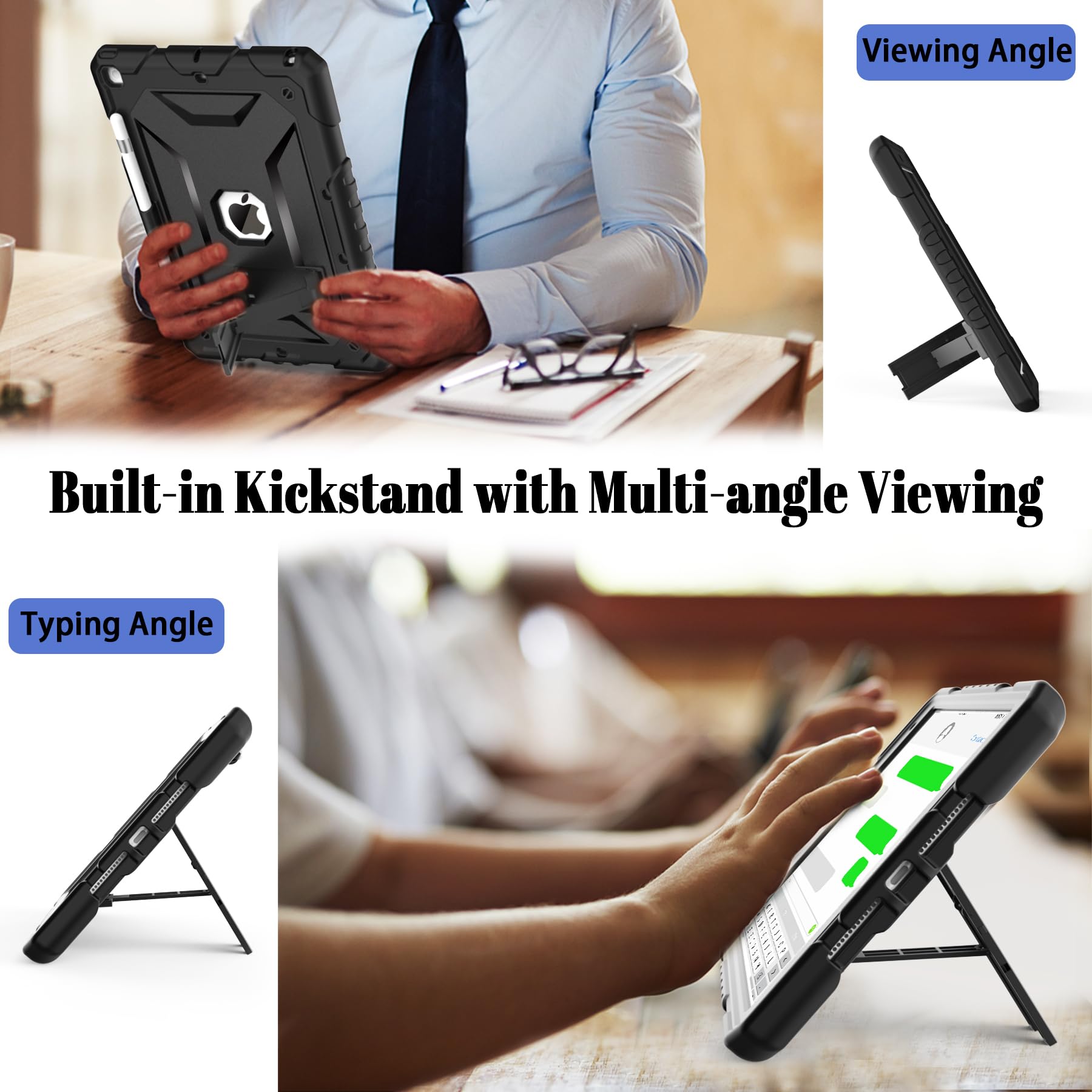 Timism Case For Ipad 9Th/8Th/7Th Generation(10.2 Inch) Complete Protection With Screen Protector, Adjustable Shoulder Strap, Kic