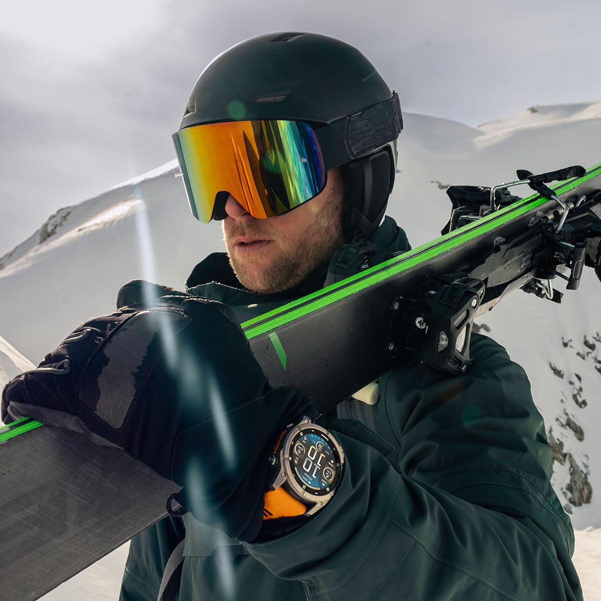 Playbetter Garmin Fenix 8 Solar Sapphire (47Mm, Titanium/Amp Yellow) Multisport Gps Smartwatch Bundle - 1.4    Touchscreen, Buil